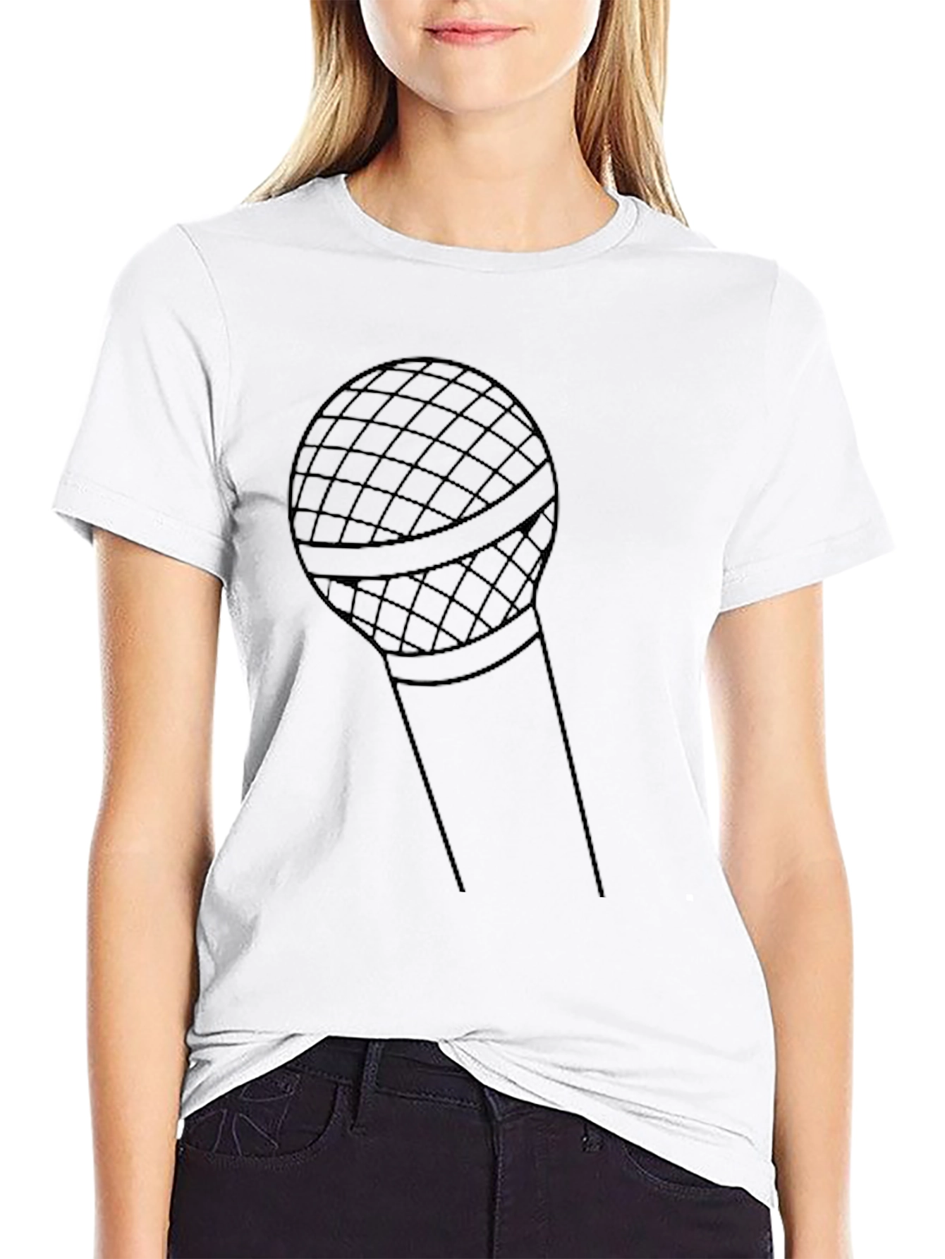 Black Microphone Graphic Tee - Stylish Music Lover Shirt