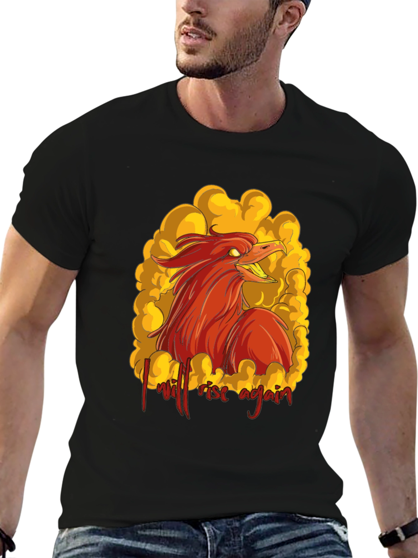 Phoenix Rising Graphic T-Shirt - Mens Black Tee