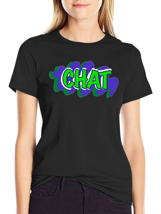 Mens Black T-Shirt with CHAT Graphic