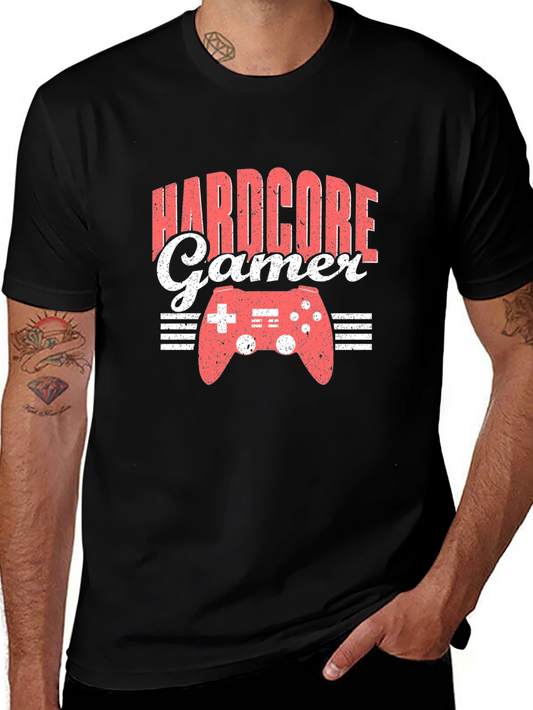 Hardcore Gamer Graphic Print Tee - Black
