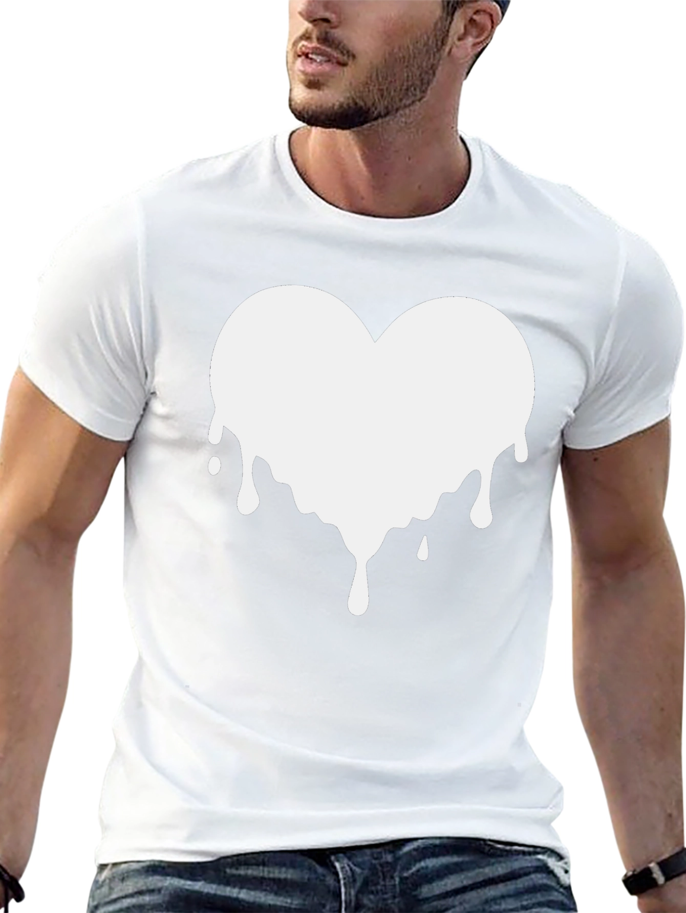 Dripping Heart Graphic Black T-Shirt