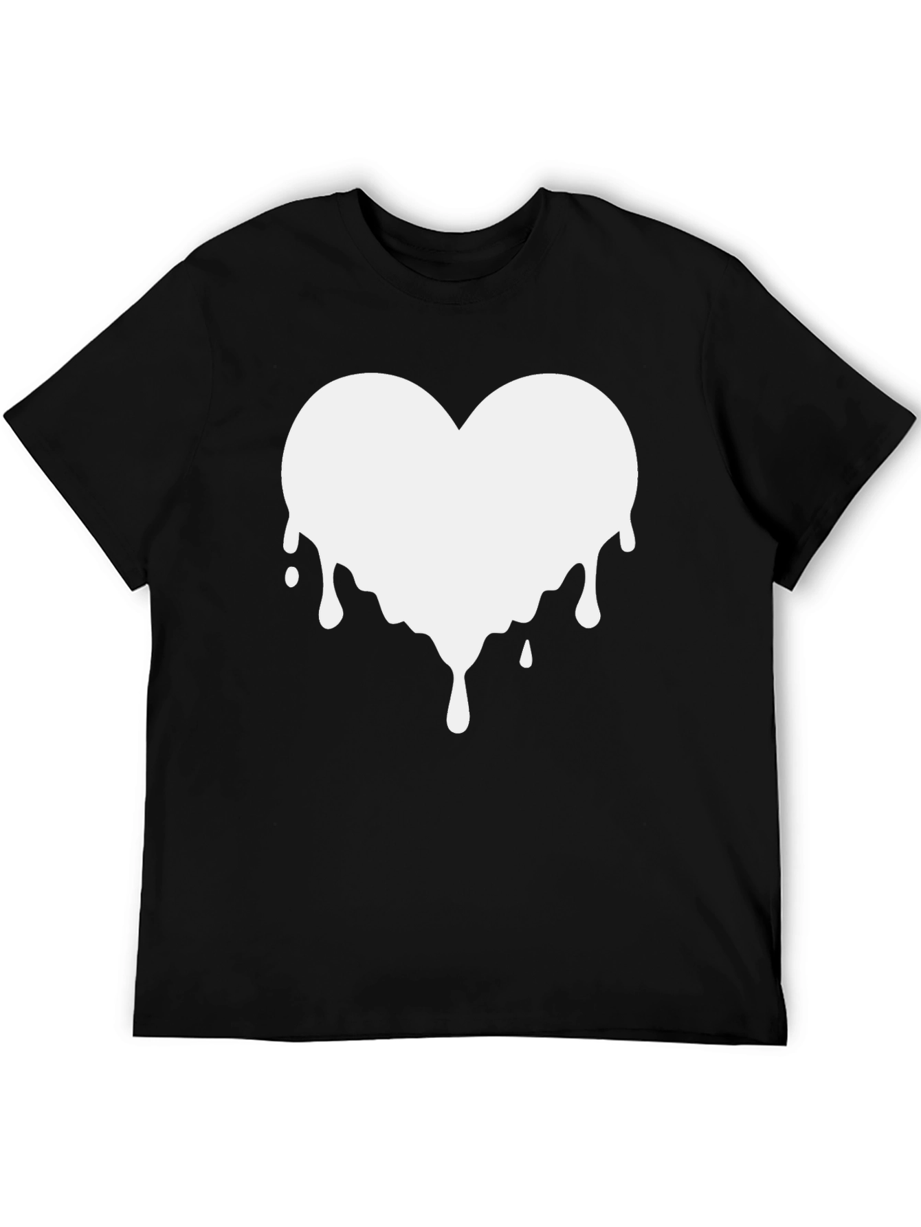 Dripping Heart Graphic Black T-Shirt