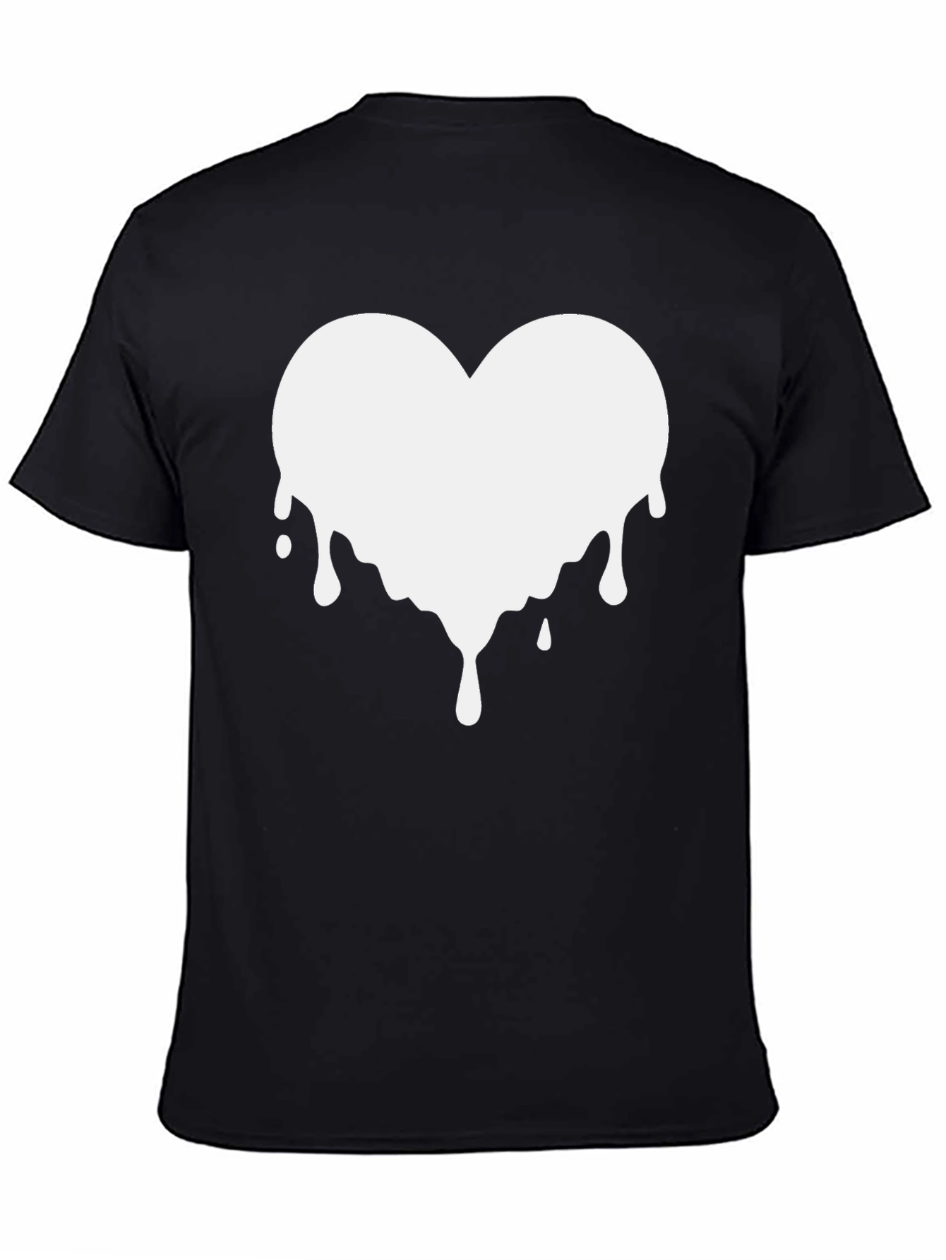 Dripping Heart Graphic Black T-Shirt