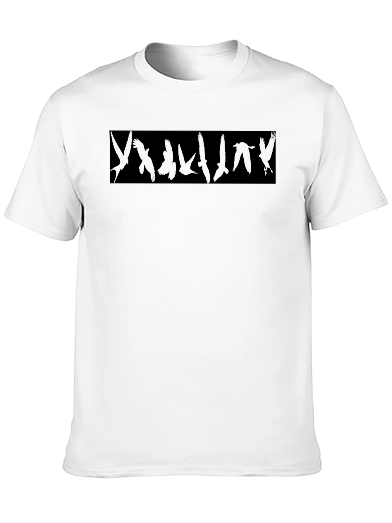 Mens Black Bird Silhouette Graphic Tee
