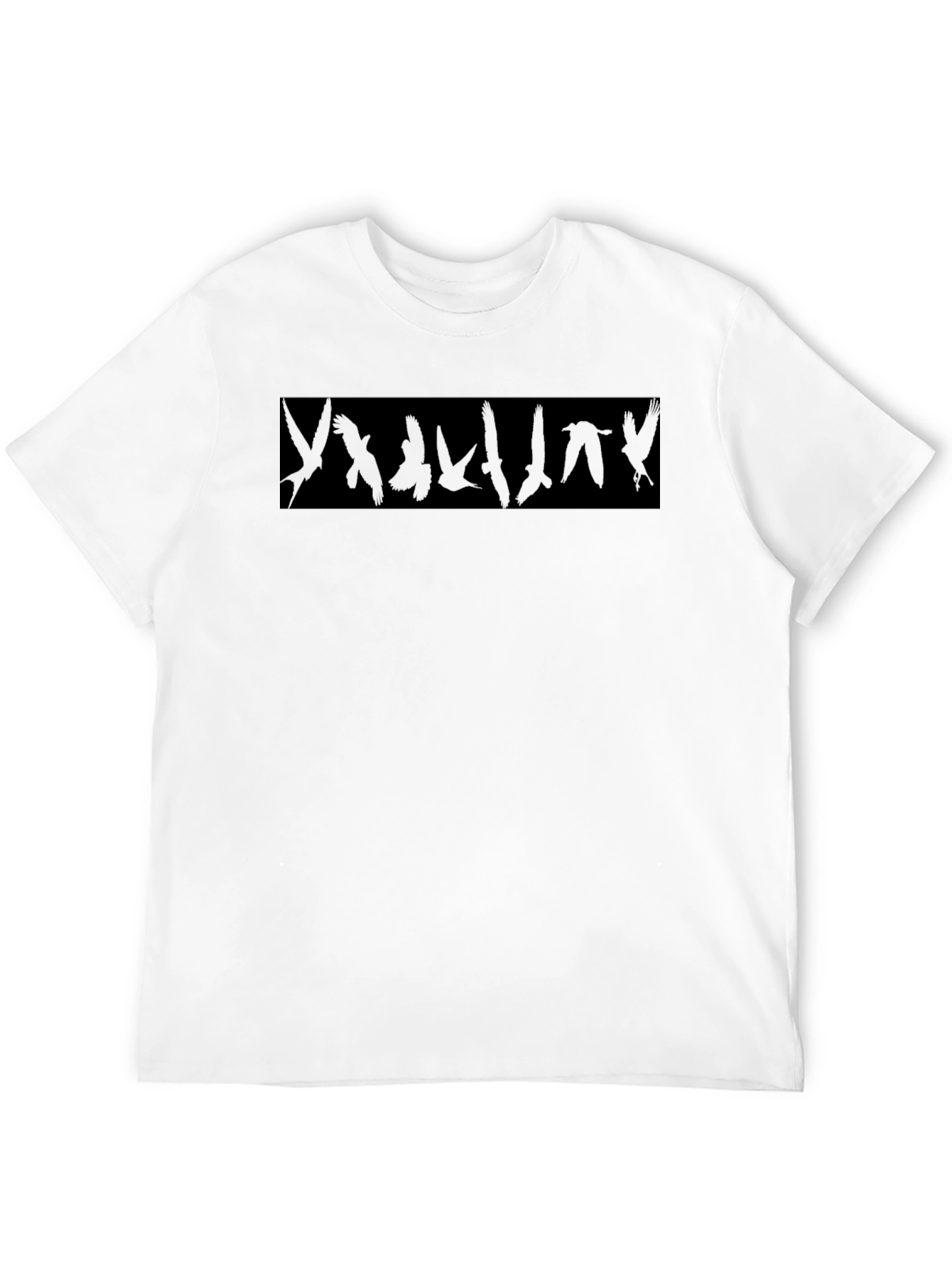 Mens Black Bird Silhouette Graphic Tee