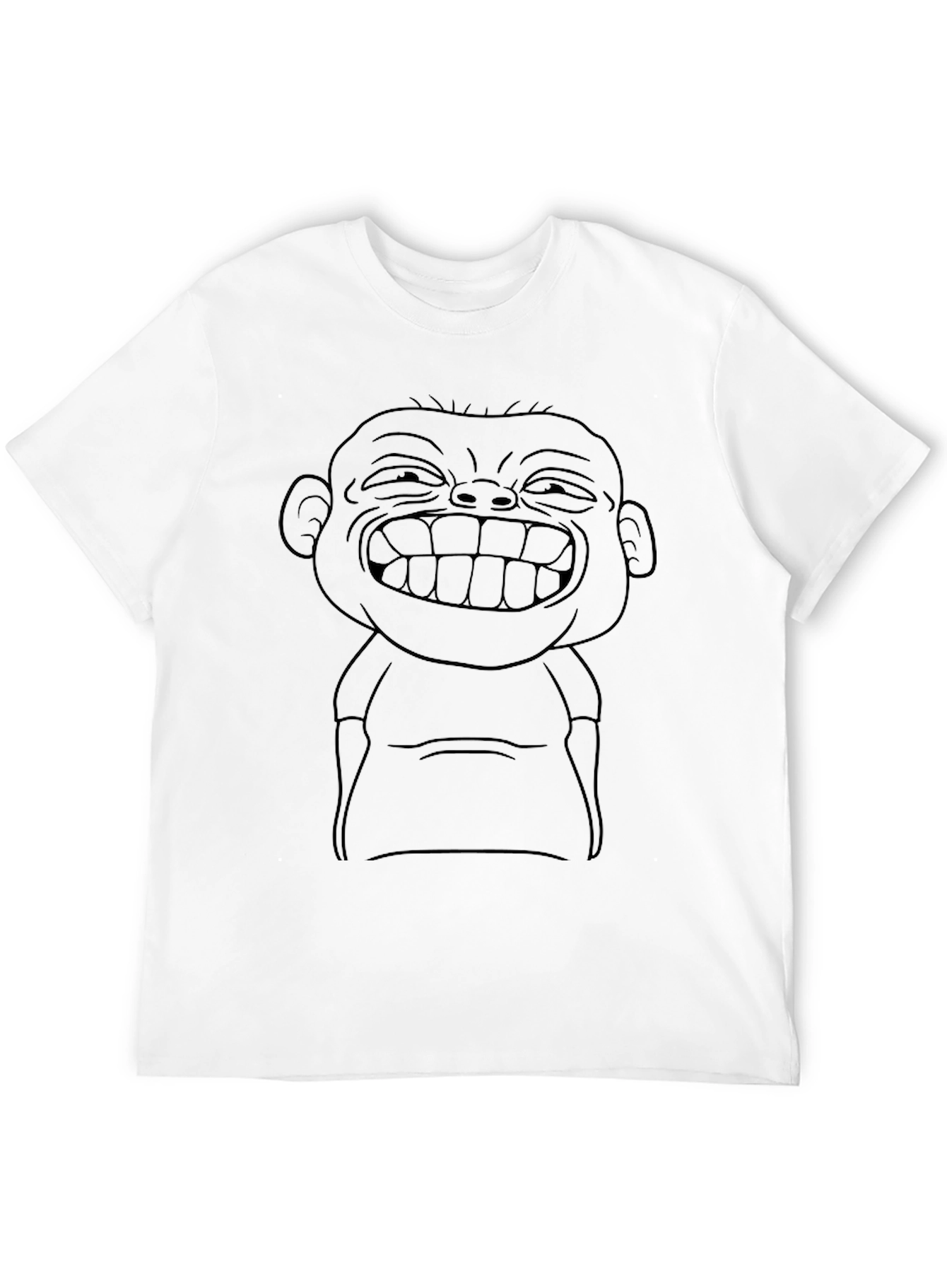 Funny Cartoon Face Graphic Black T-Shirt