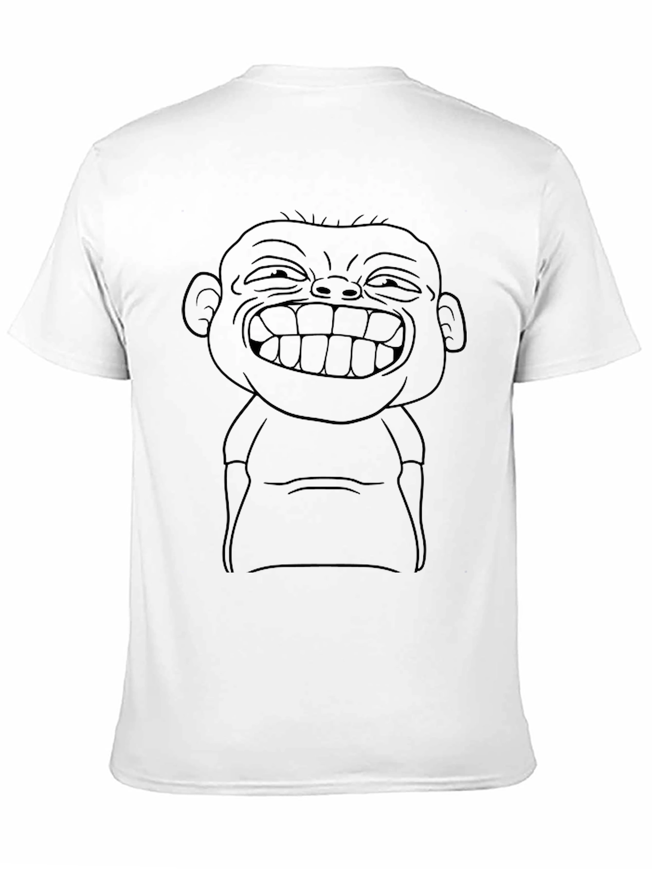 Funny Cartoon Face Graphic Black T-Shirt