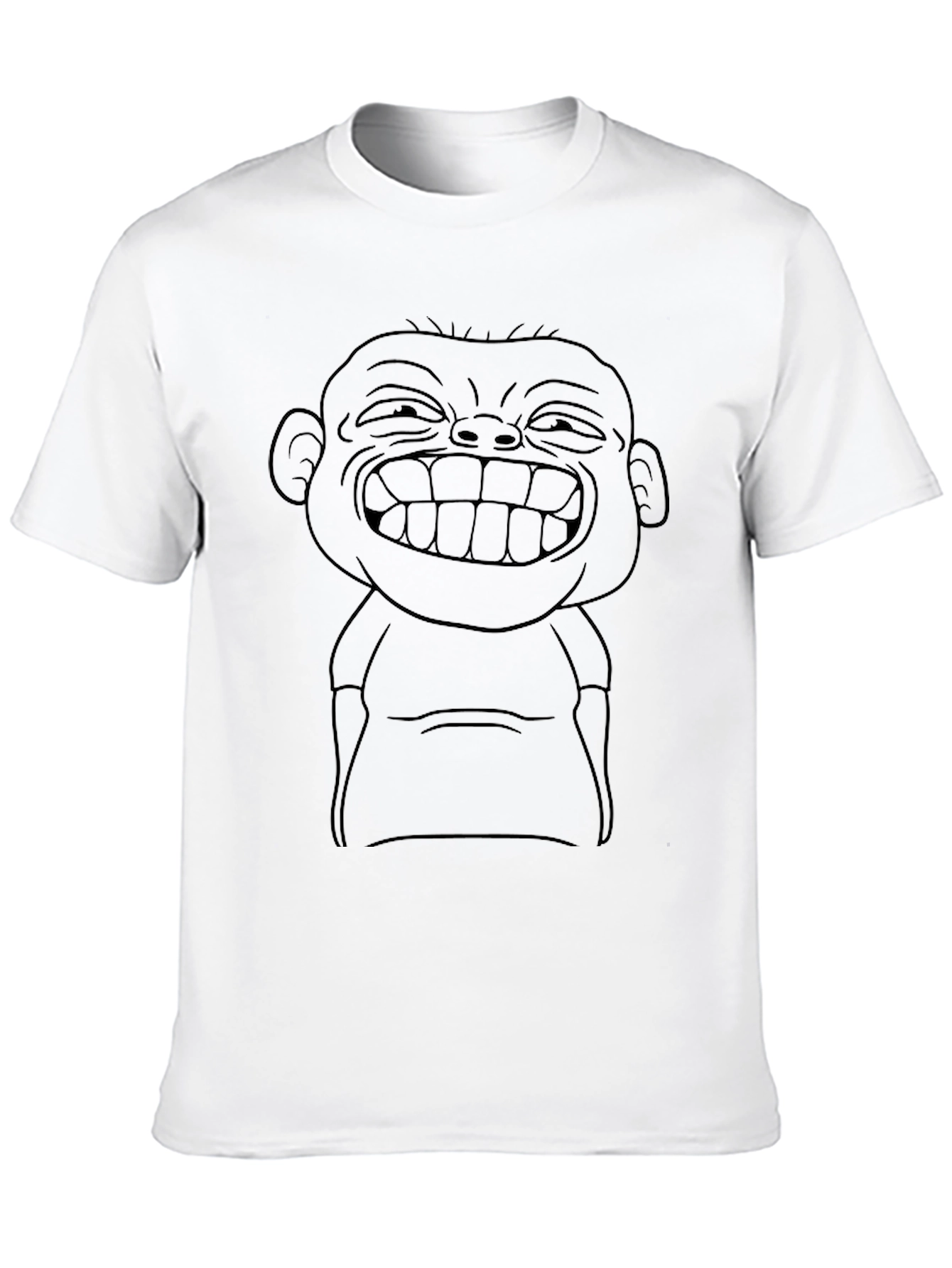 Funny Cartoon Face Graphic Black T-Shirt