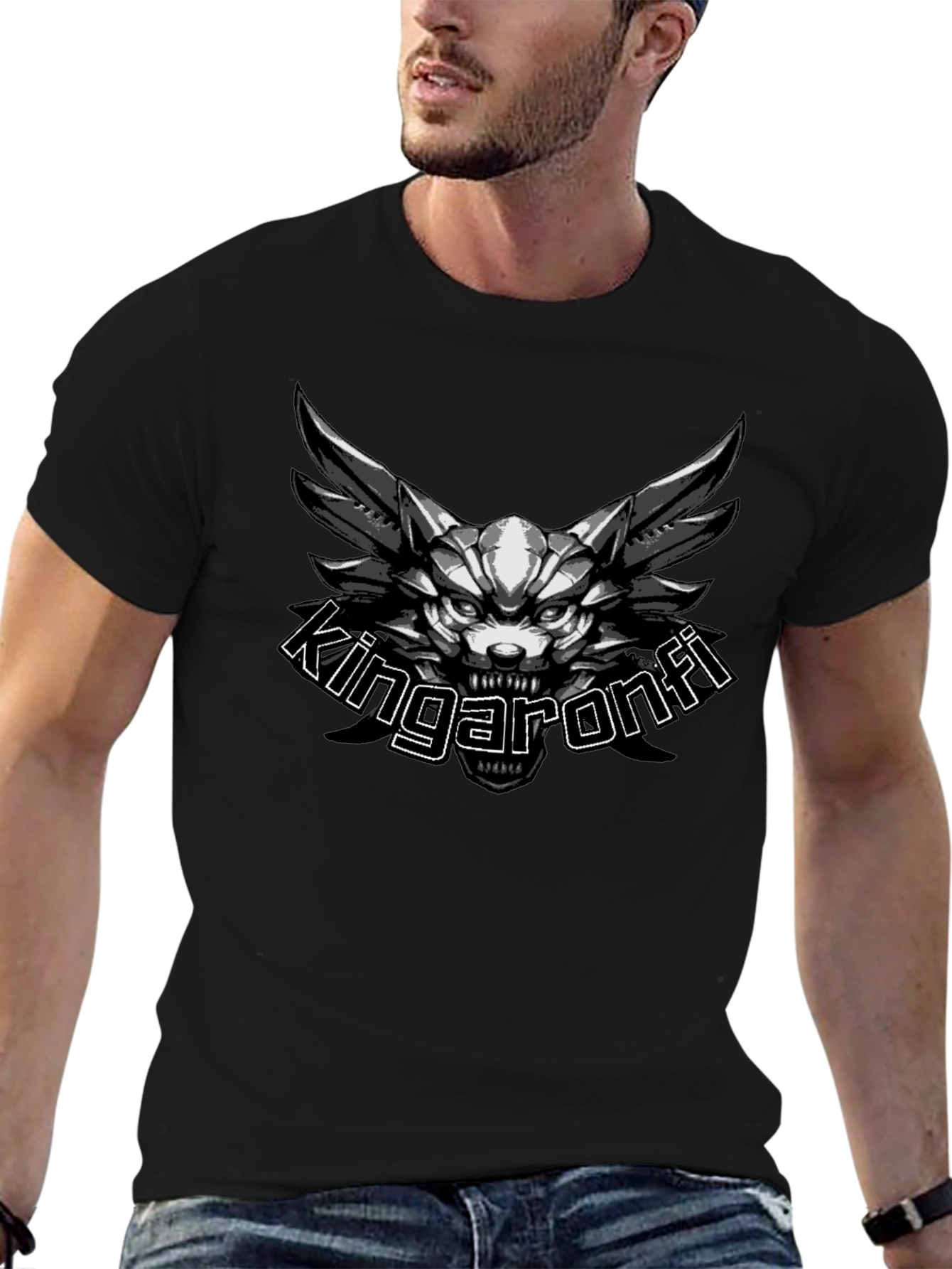 Kingaronfi Graphic Print Black T-Shirt
