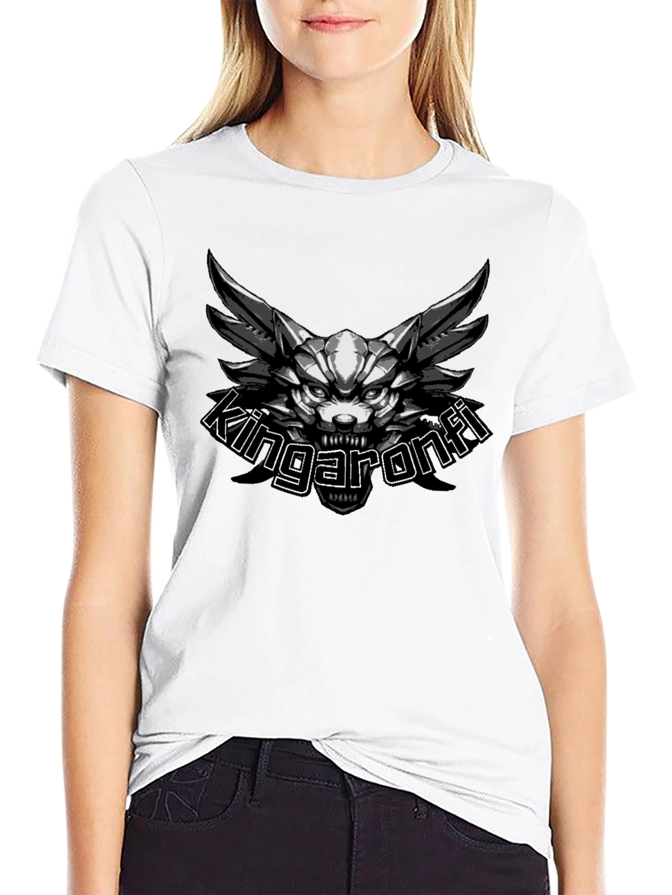 Kingaronfi Graphic Print Black T-Shirt