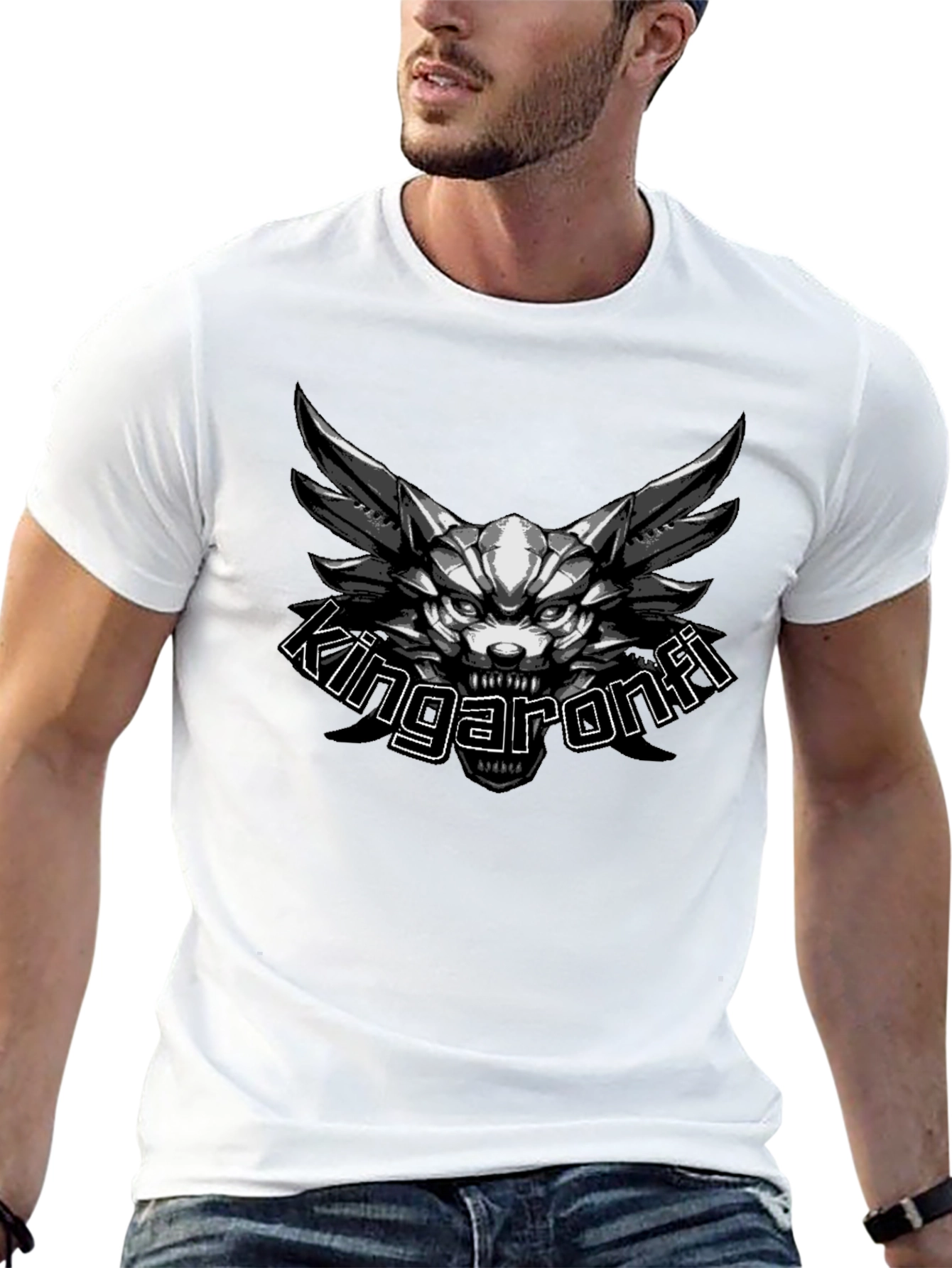 Kingaronfi Graphic Print Black T-Shirt