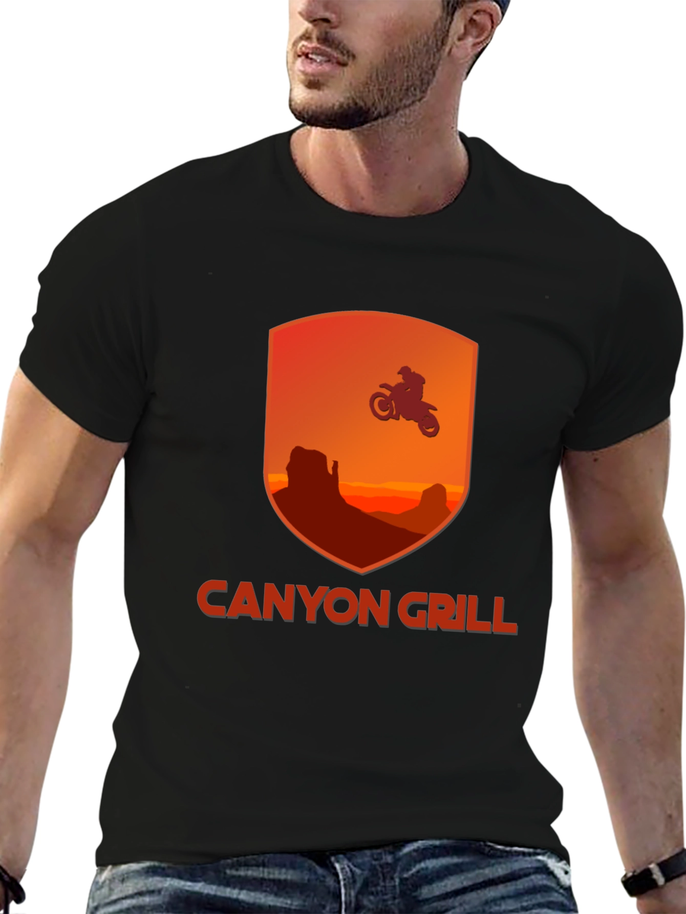 Canyon Grill T-Shirt - Motorcycle Rider Graphic Tee