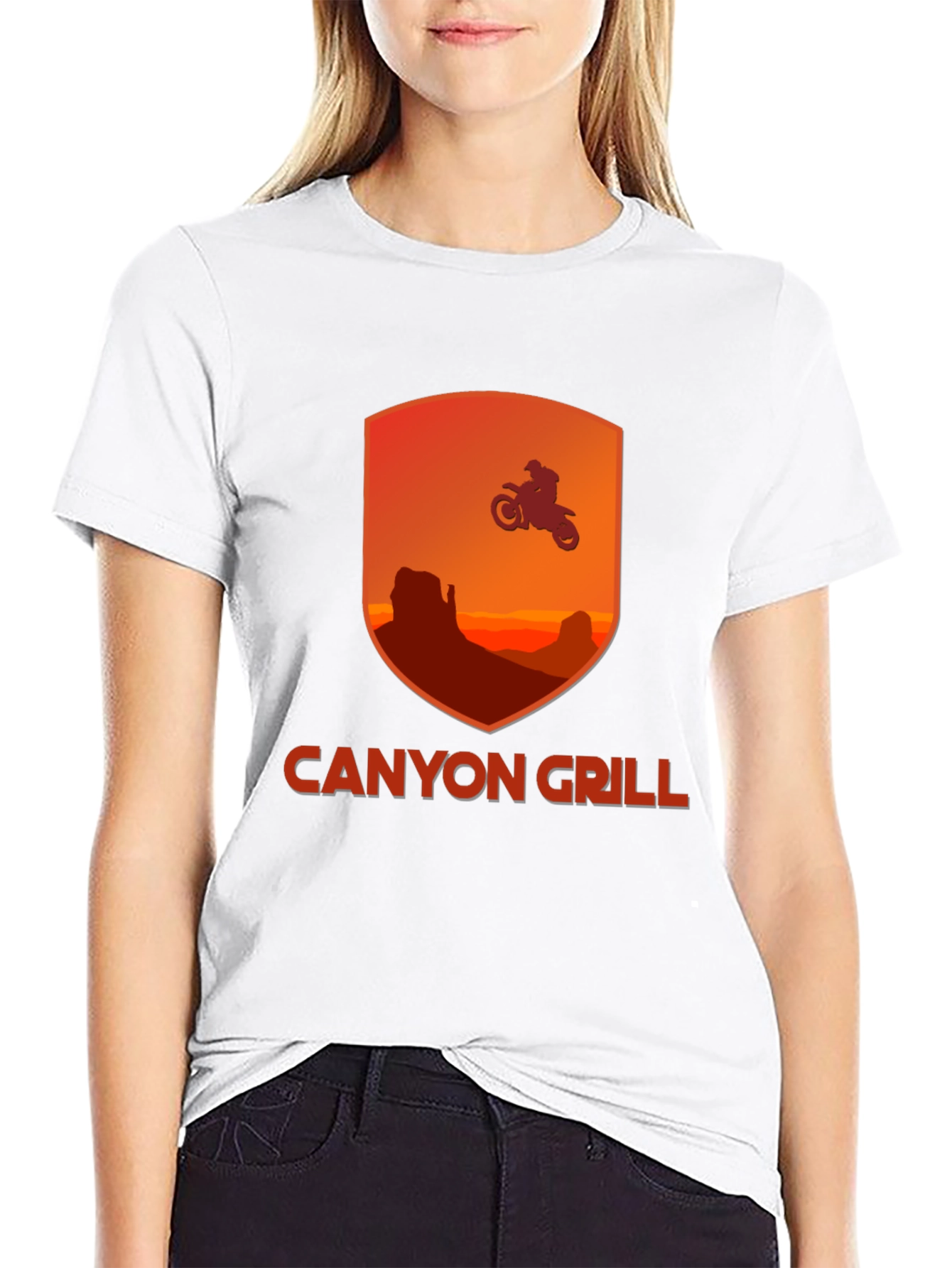 Canyon Grill T-Shirt - Motorcycle Rider Graphic Tee