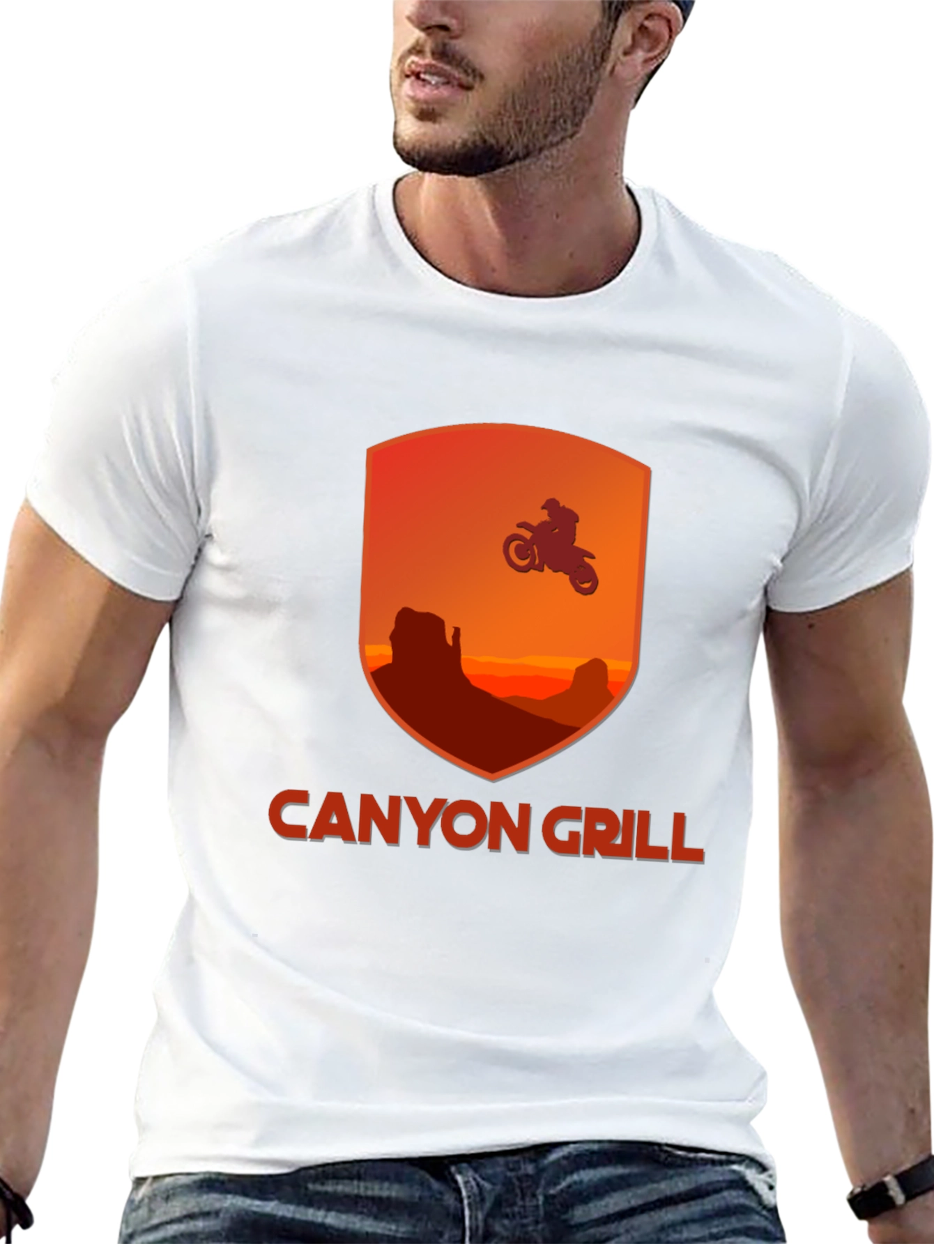 Canyon Grill T-Shirt - Motorcycle Rider Graphic Tee