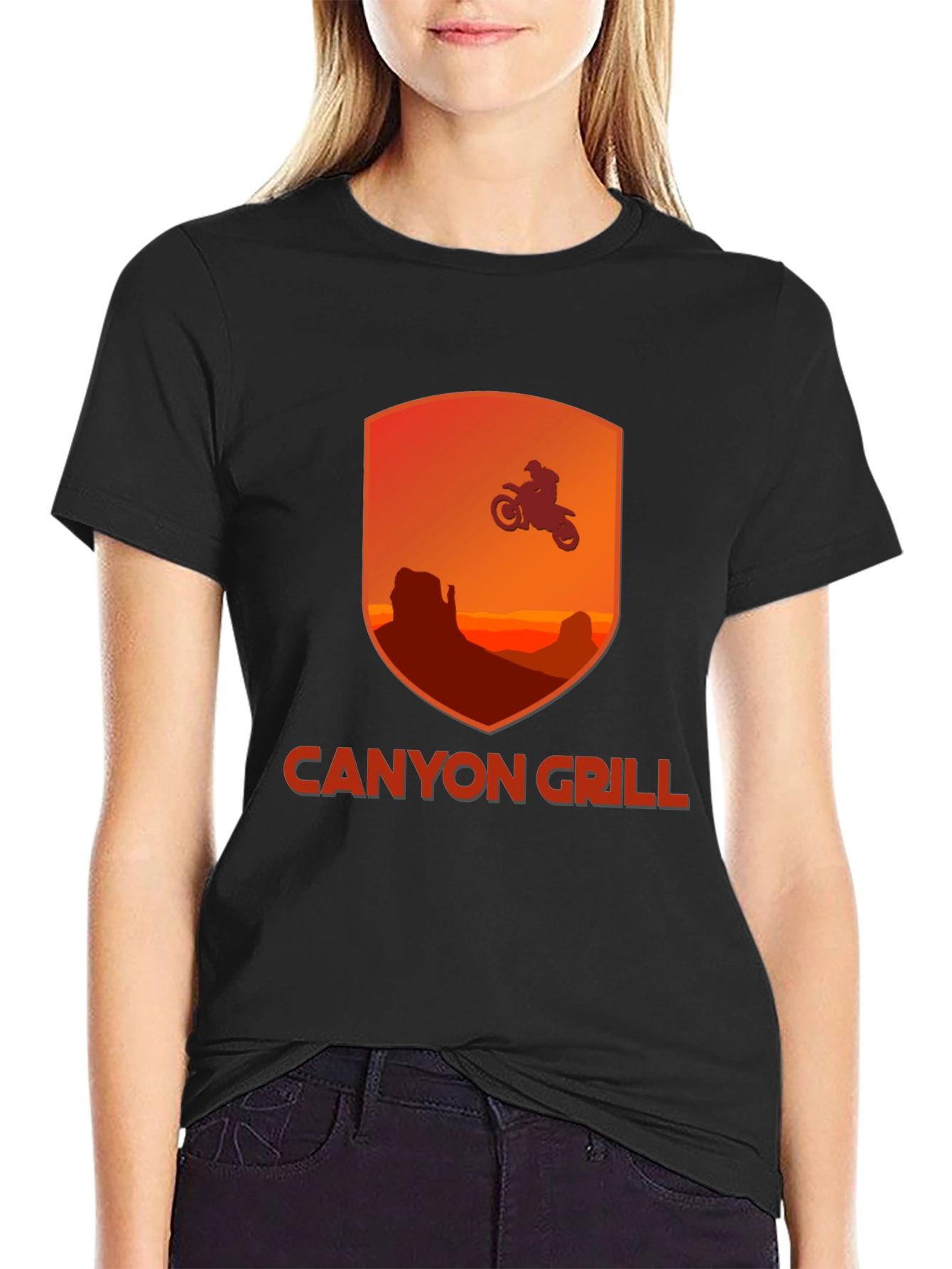 Canyon Grill T-Shirt - Motorcycle Rider Graphic Tee