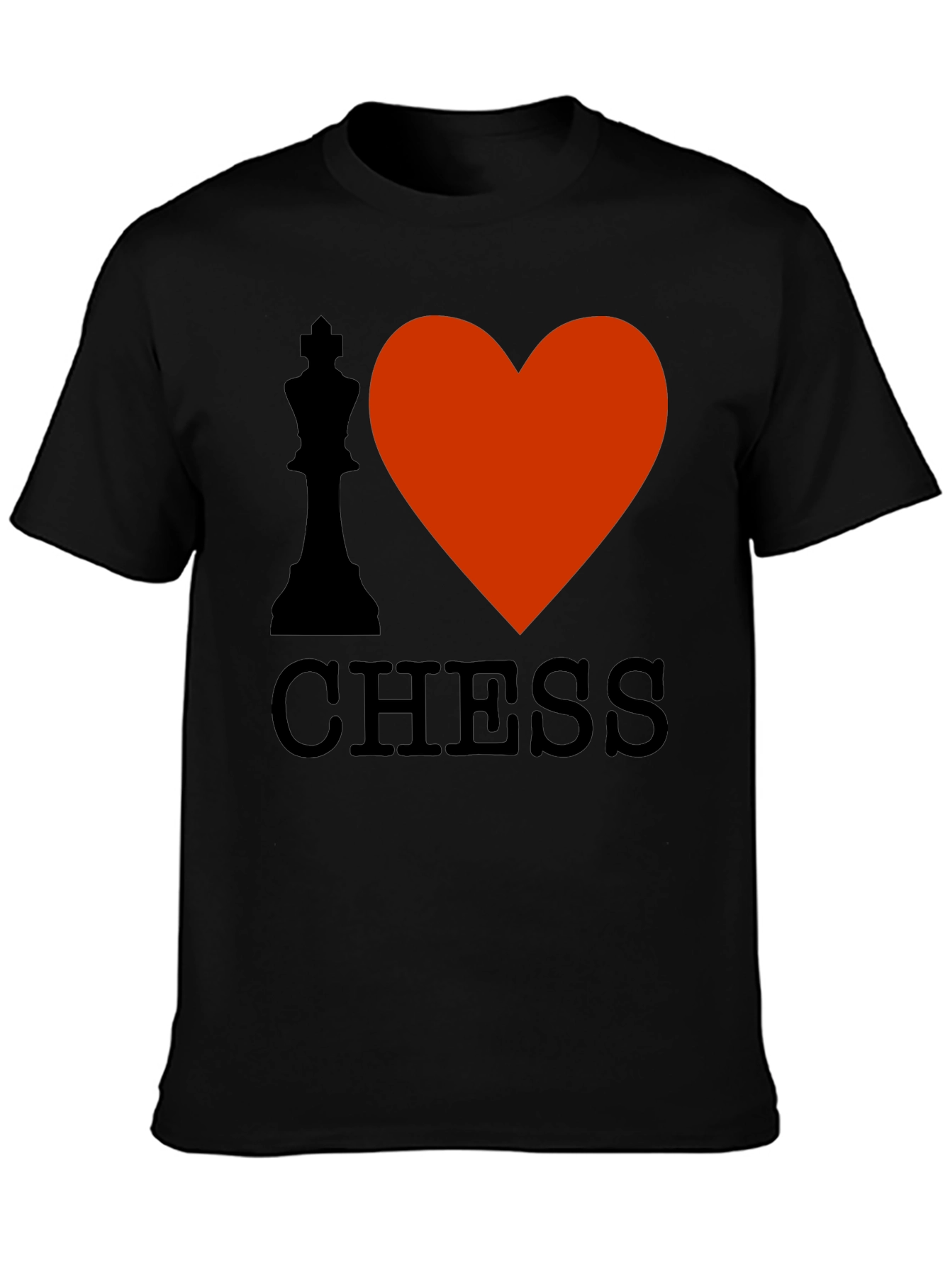 I Love Chess Black Graphic T-Shirt
