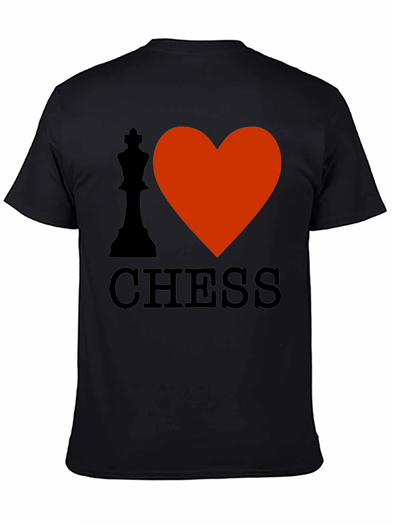 I Love Chess Black Graphic T-Shirt
