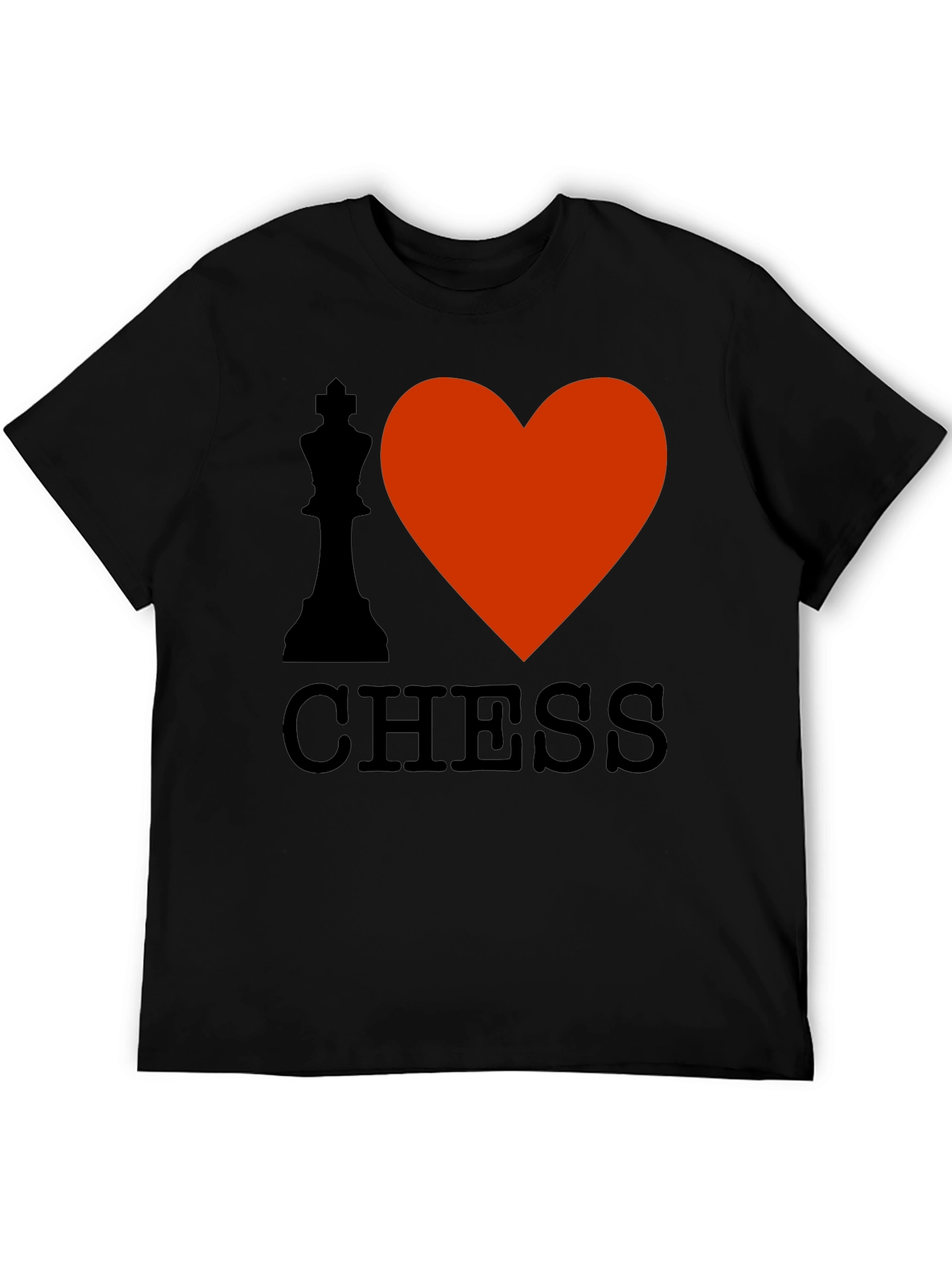 I Love Chess Black Graphic T-Shirt