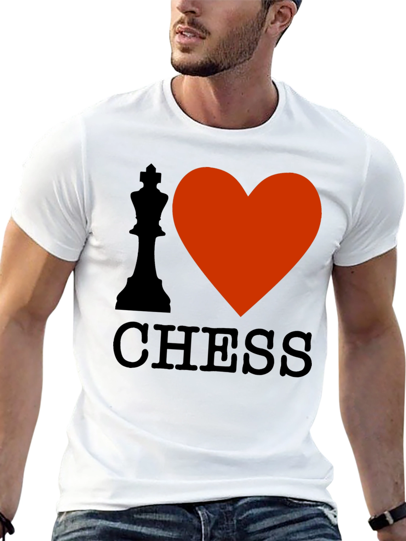 I Love Chess Black Graphic T-Shirt