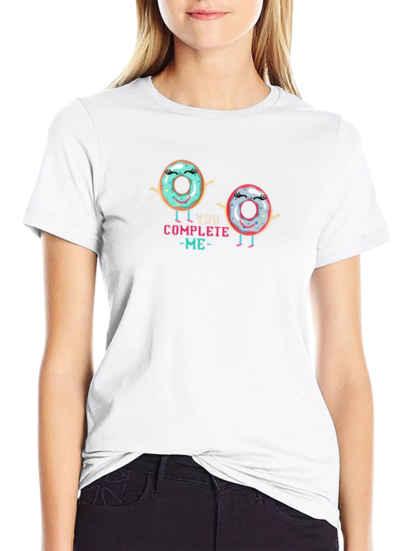 You Complete Me Donut Graphic Tee - Black T-Shirt