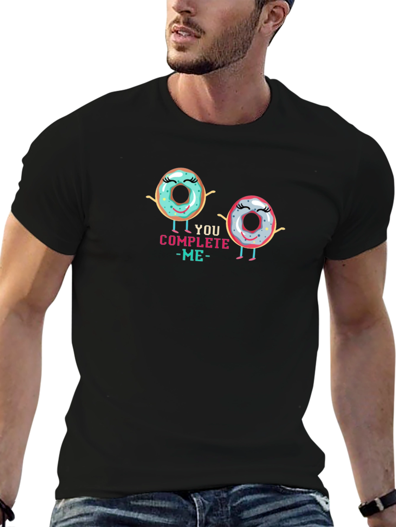 You Complete Me Donut Graphic Tee - Black T-Shirt