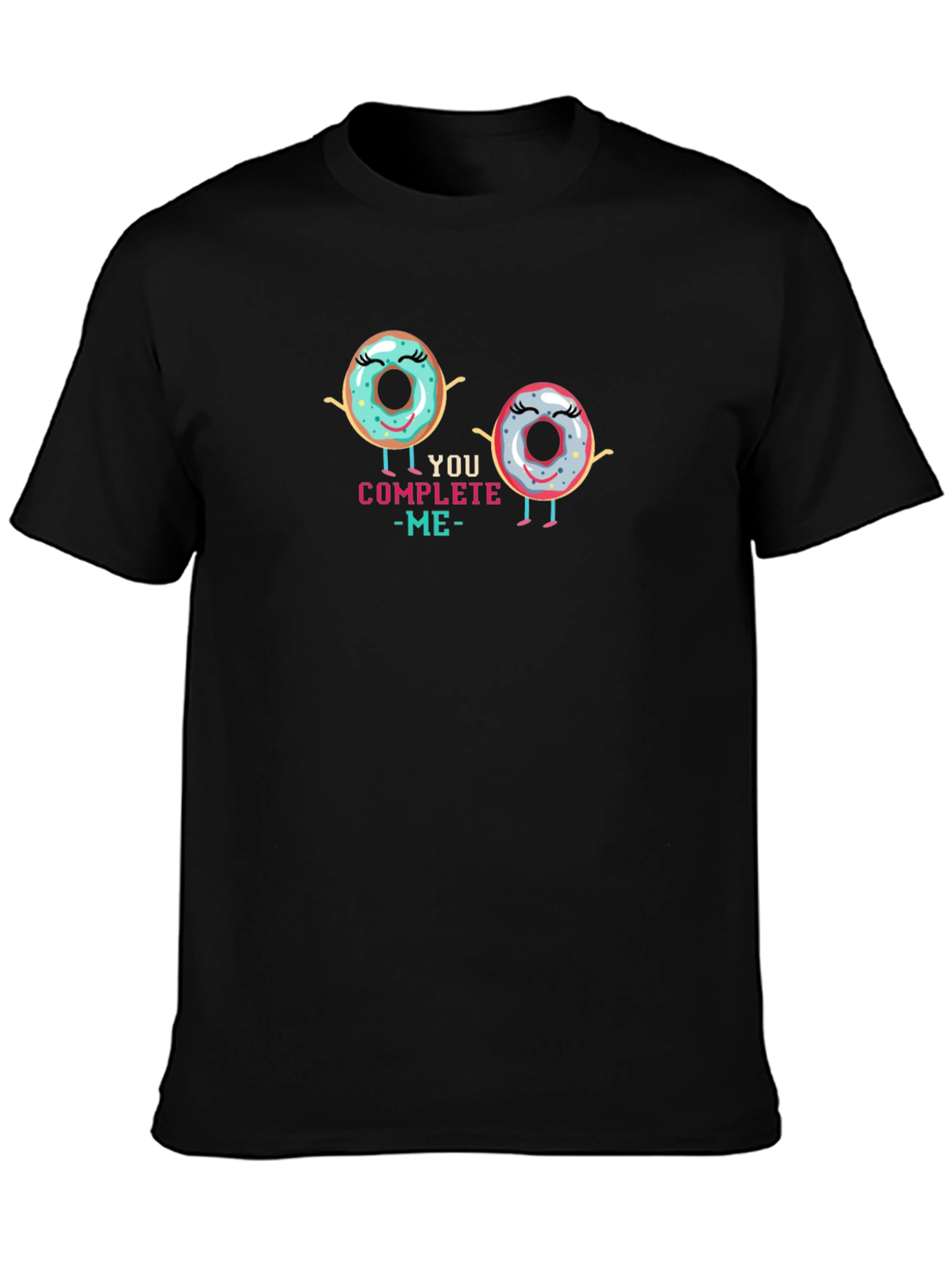 You Complete Me Donut Graphic Tee - Black T-Shirt