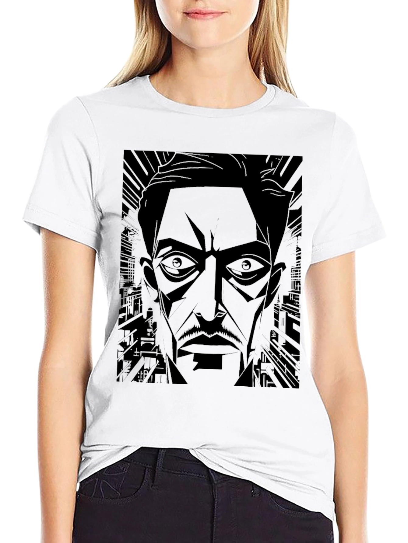 Noir Cityscape Graphic T-Shirt - Mens Black Tee