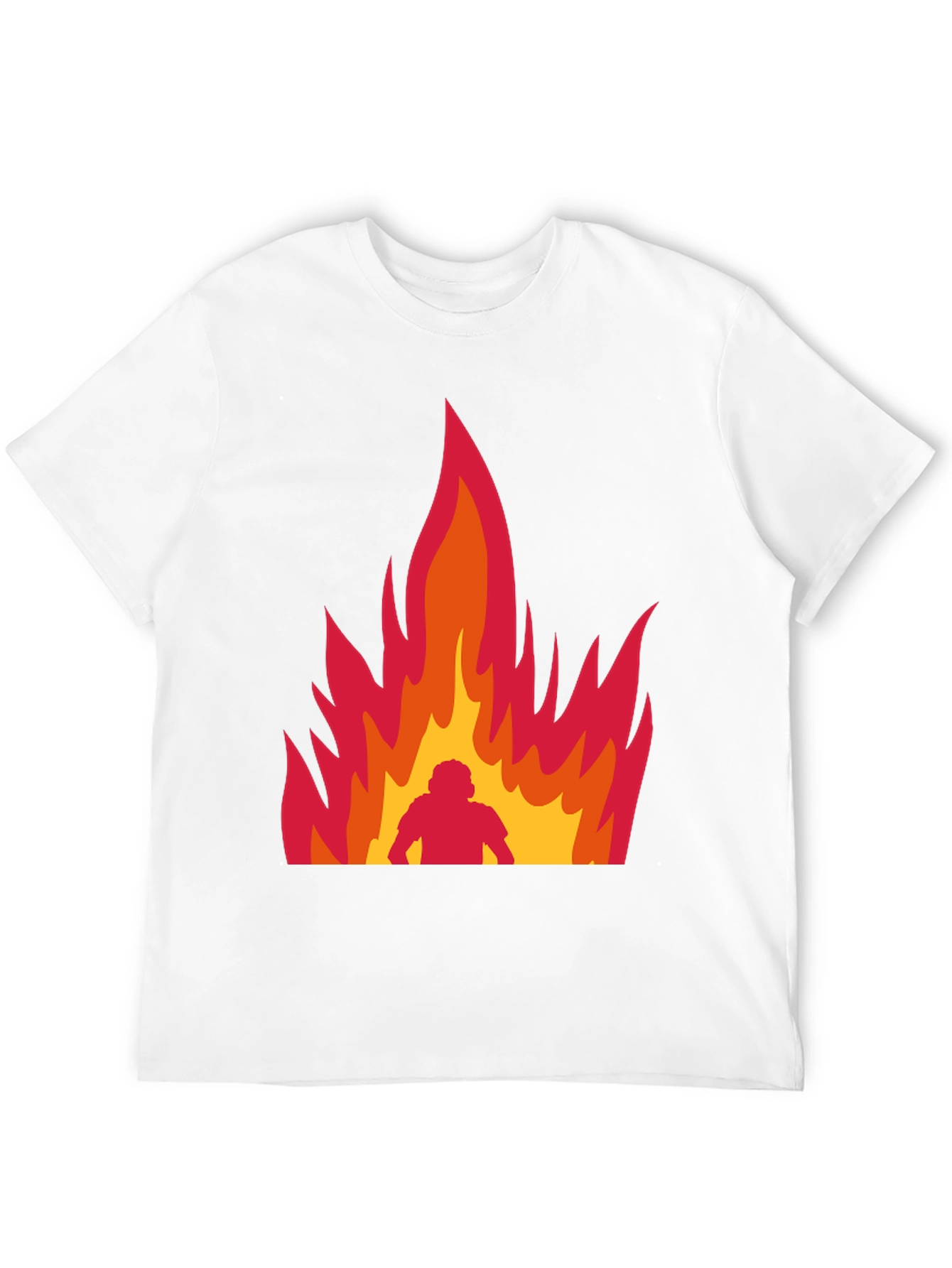 Flaming Man Graphic Tee - Bold Statement Shirt