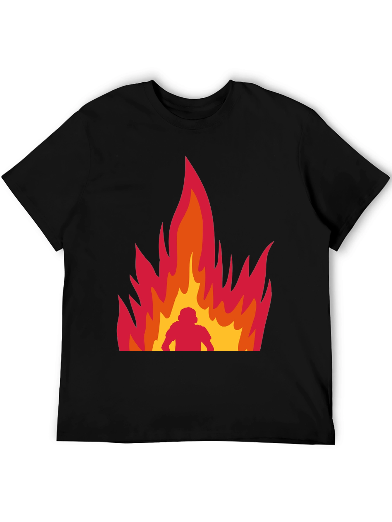 Flaming Man Graphic Tee - Bold Statement Shirt