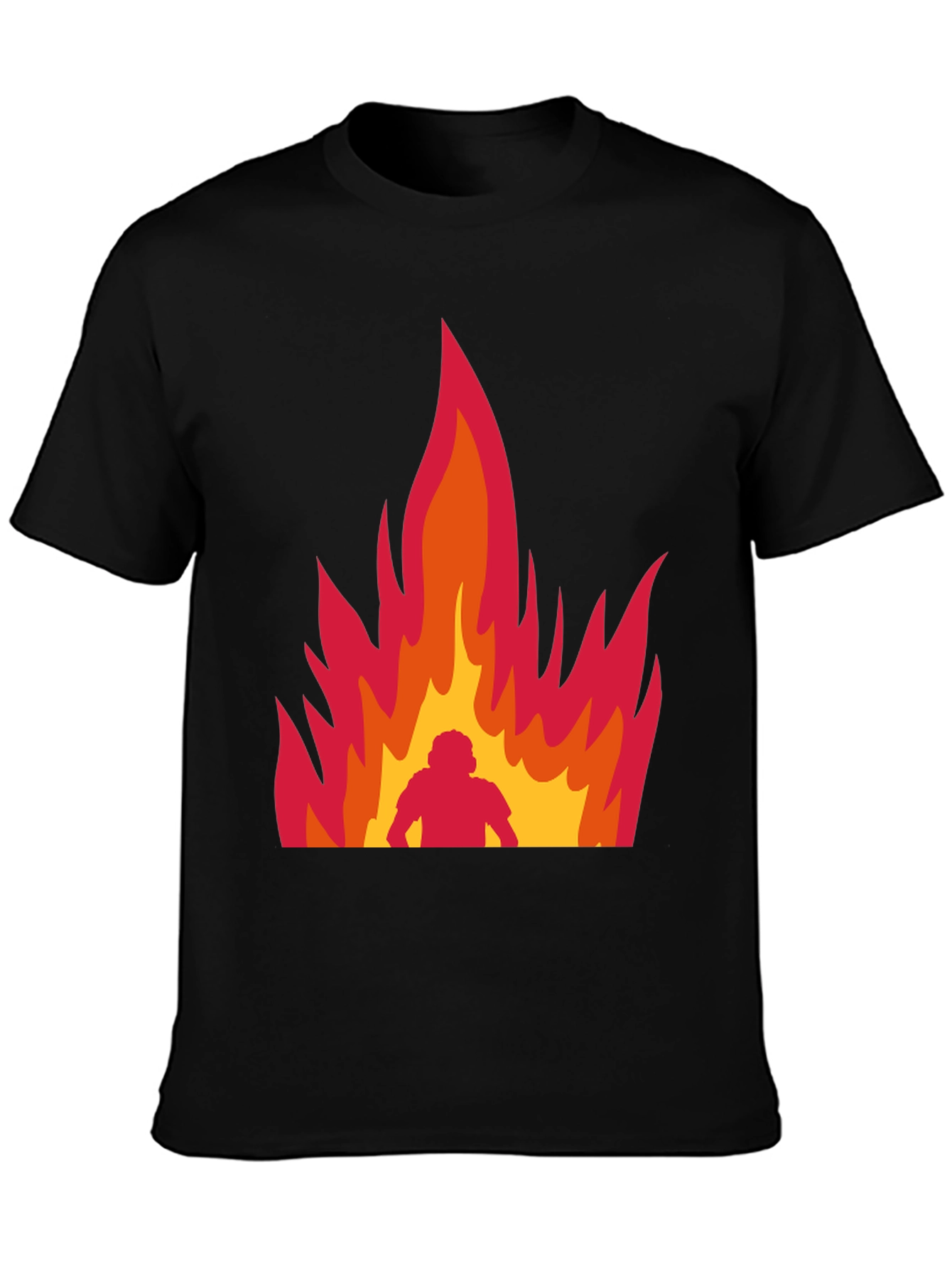 Flaming Man Graphic Tee - Bold Statement Shirt