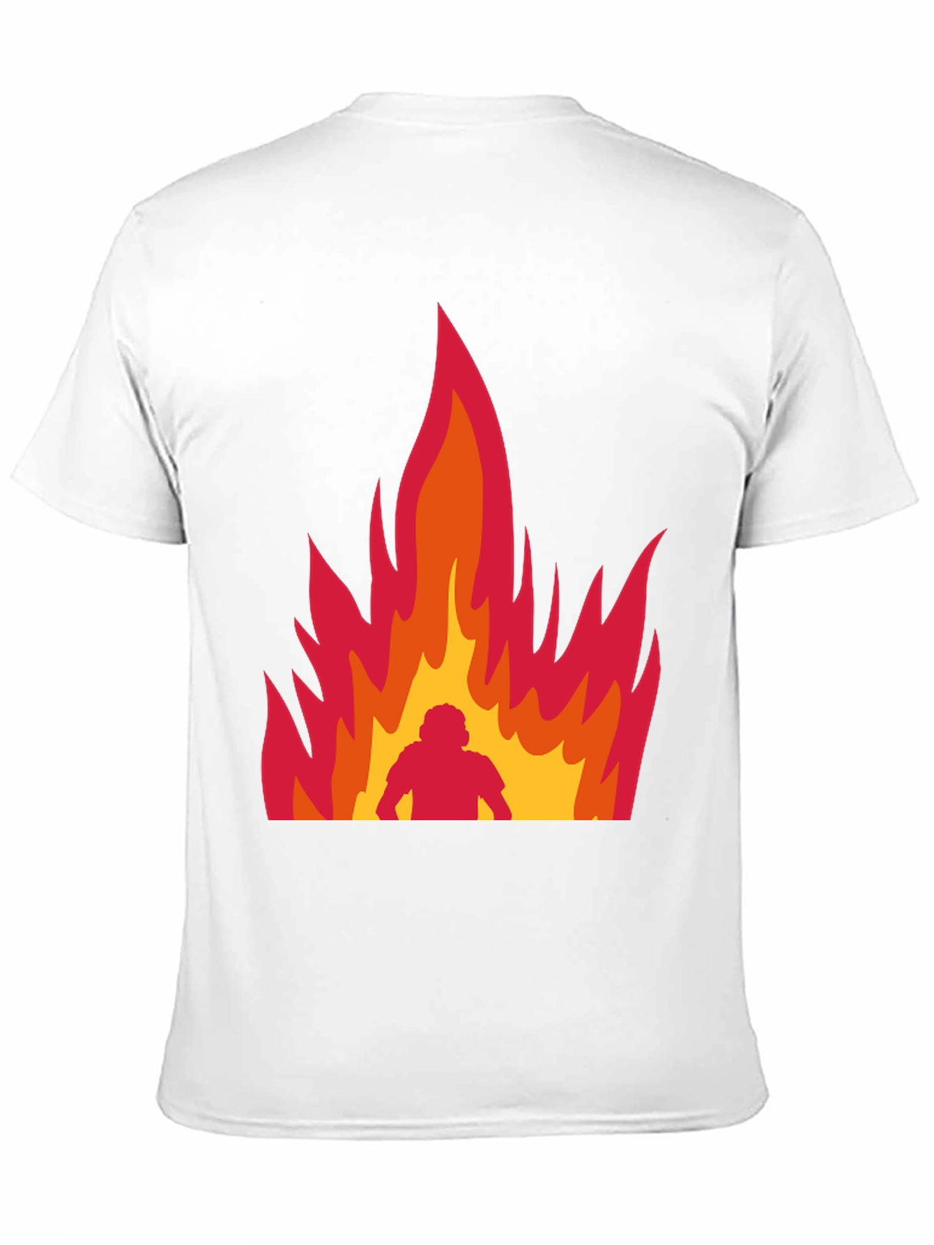 Flaming Man Graphic Tee - Bold Statement Shirt