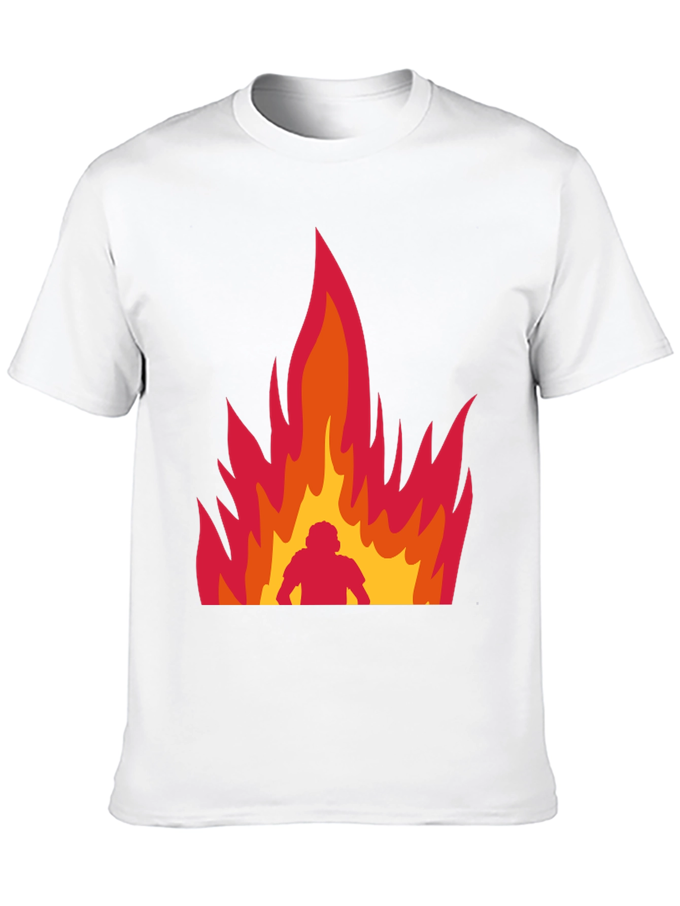 Flaming Man Graphic Tee - Bold Statement Shirt