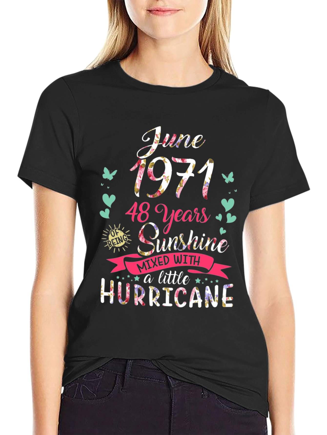 June 1971 Birthday Shirt - Sunshine & Hurricane