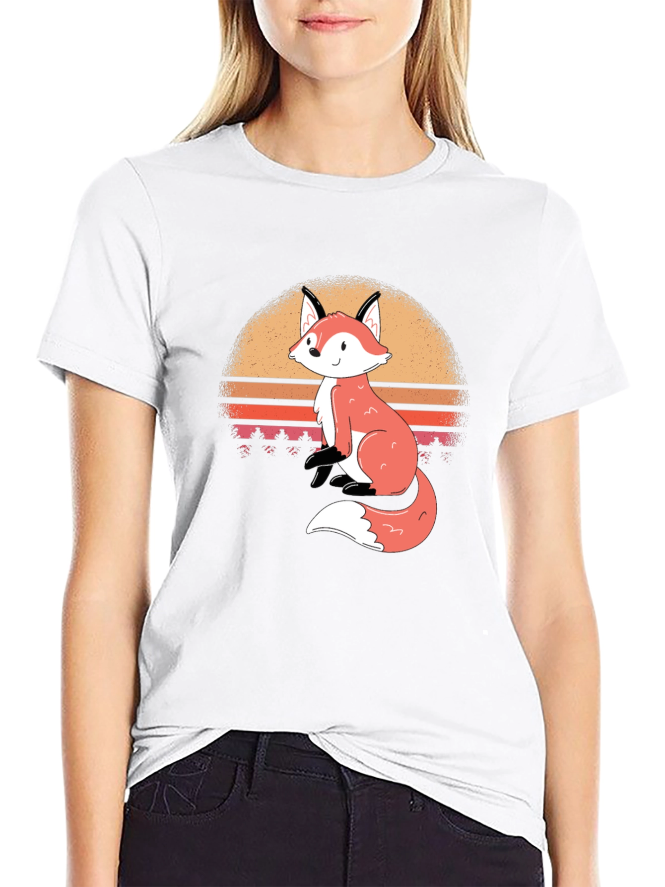 Fox Sunset Graphic T-Shirt - Stylish Casual Wear