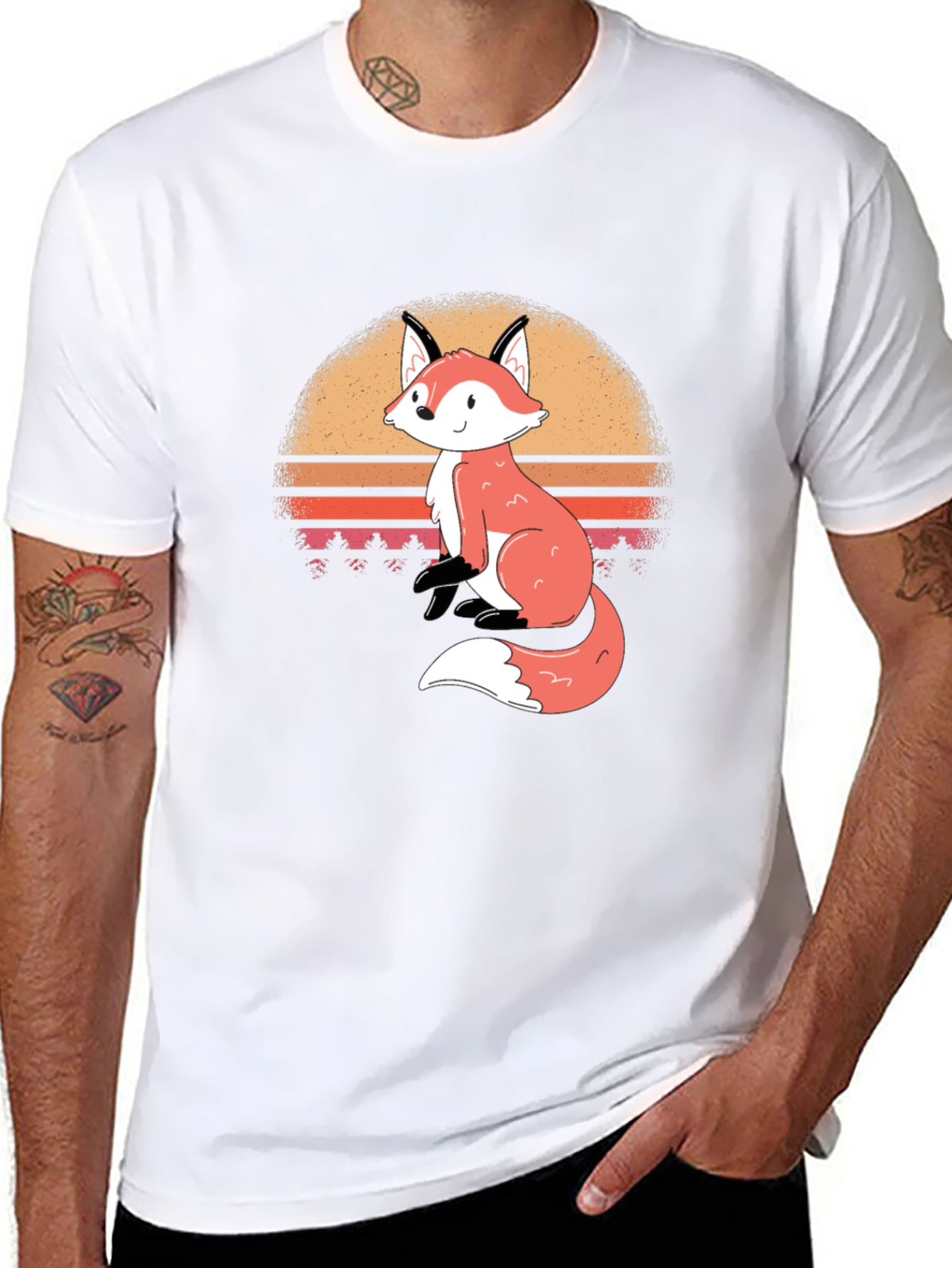 Fox Sunset Graphic T-Shirt - Stylish Casual Wear