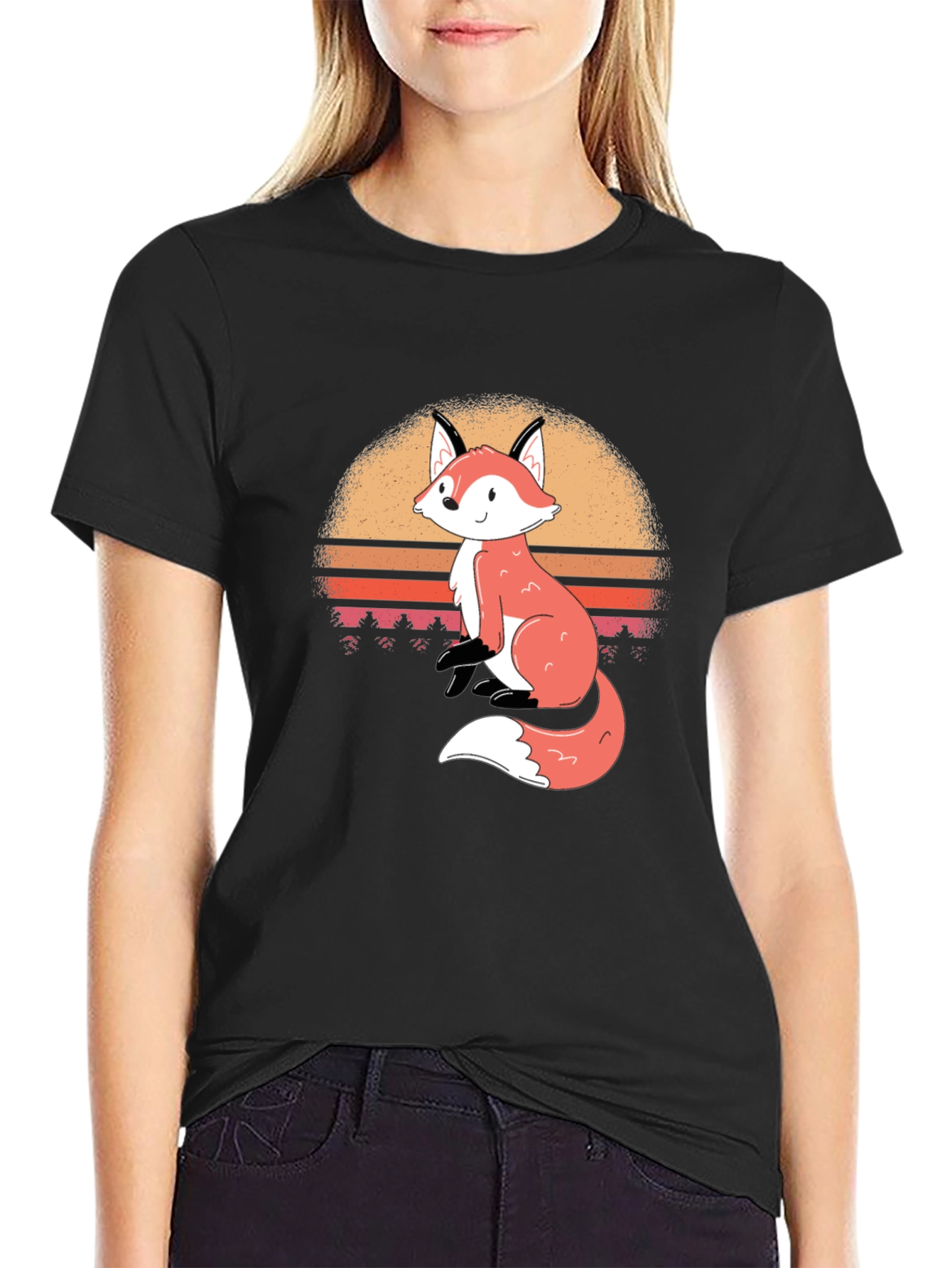 Fox Sunset Graphic T-Shirt - Stylish Casual Wear