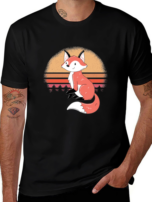 Fox Sunset Graphic T-Shirt - Stylish Casual Wear