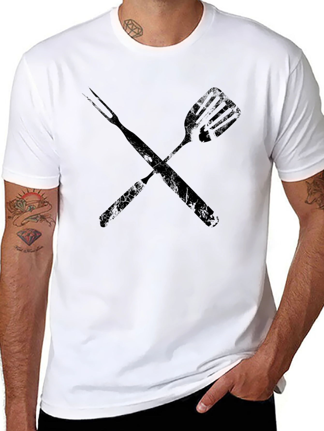 Grill Master T-Shirt - Crossed Spatula and Fork