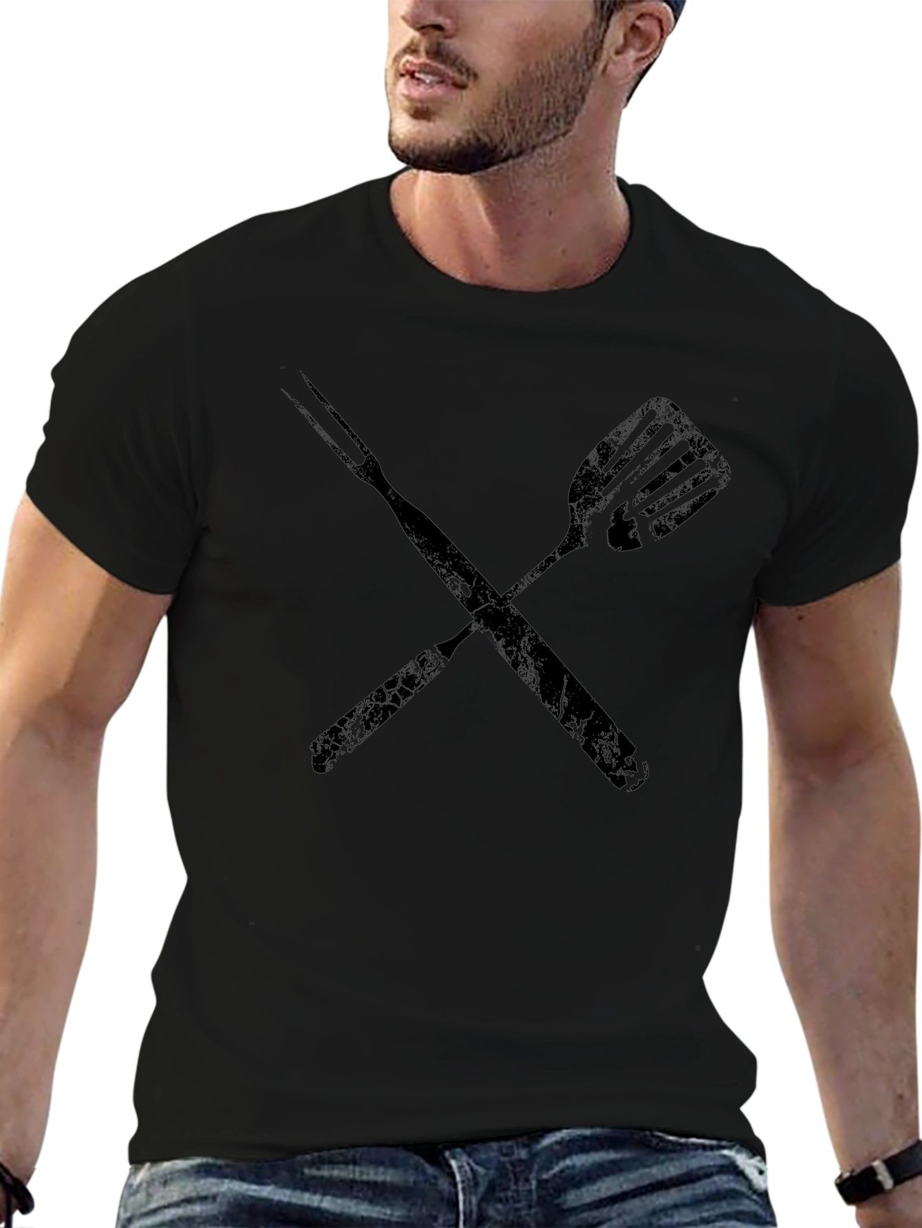 Grill Master T-Shirt - Crossed Spatula and Fork