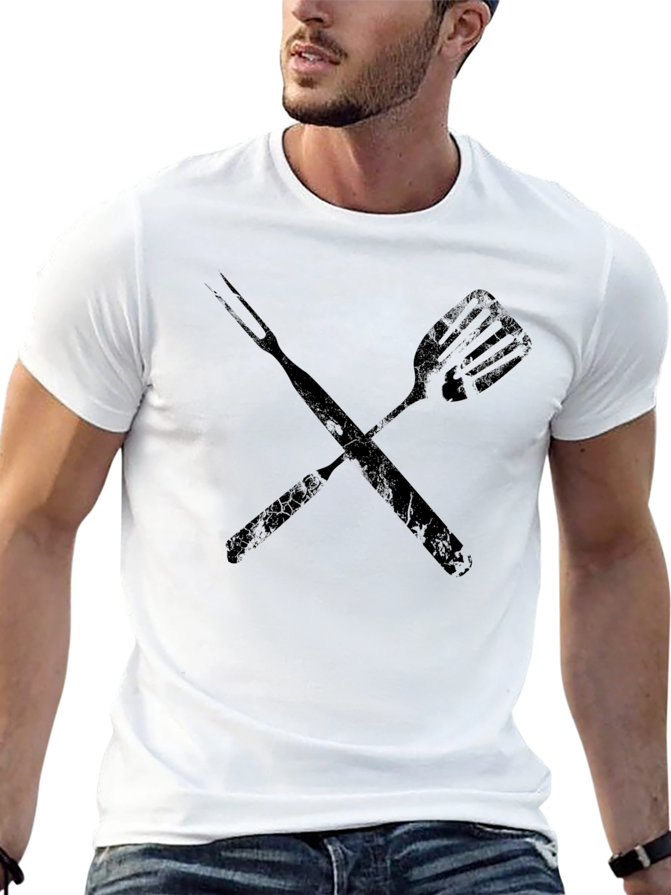 Grill Master T-Shirt - Crossed Spatula and Fork