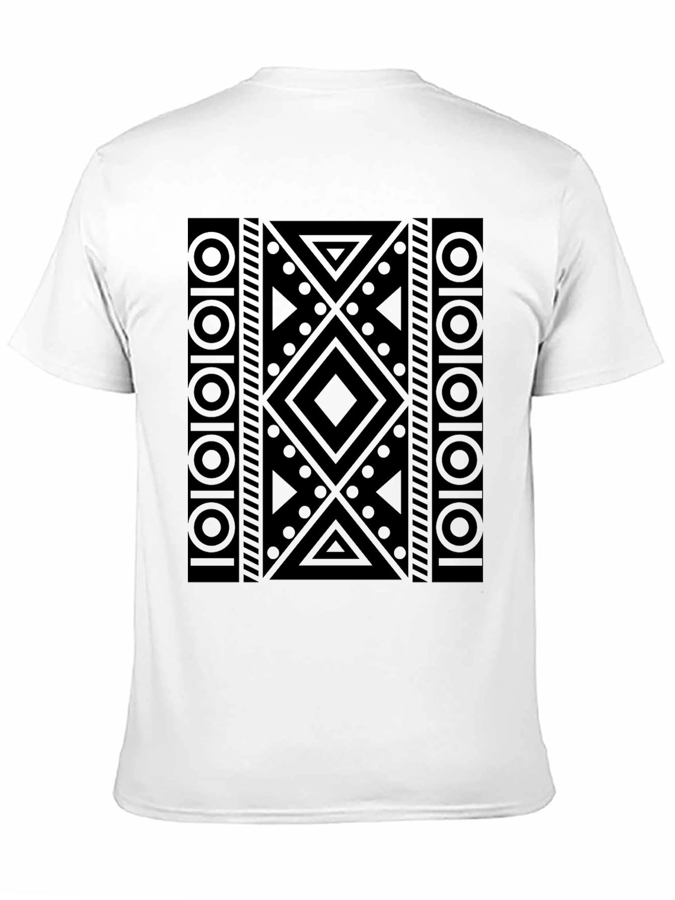 Abstract Geometric Pattern Black T-Shirt
