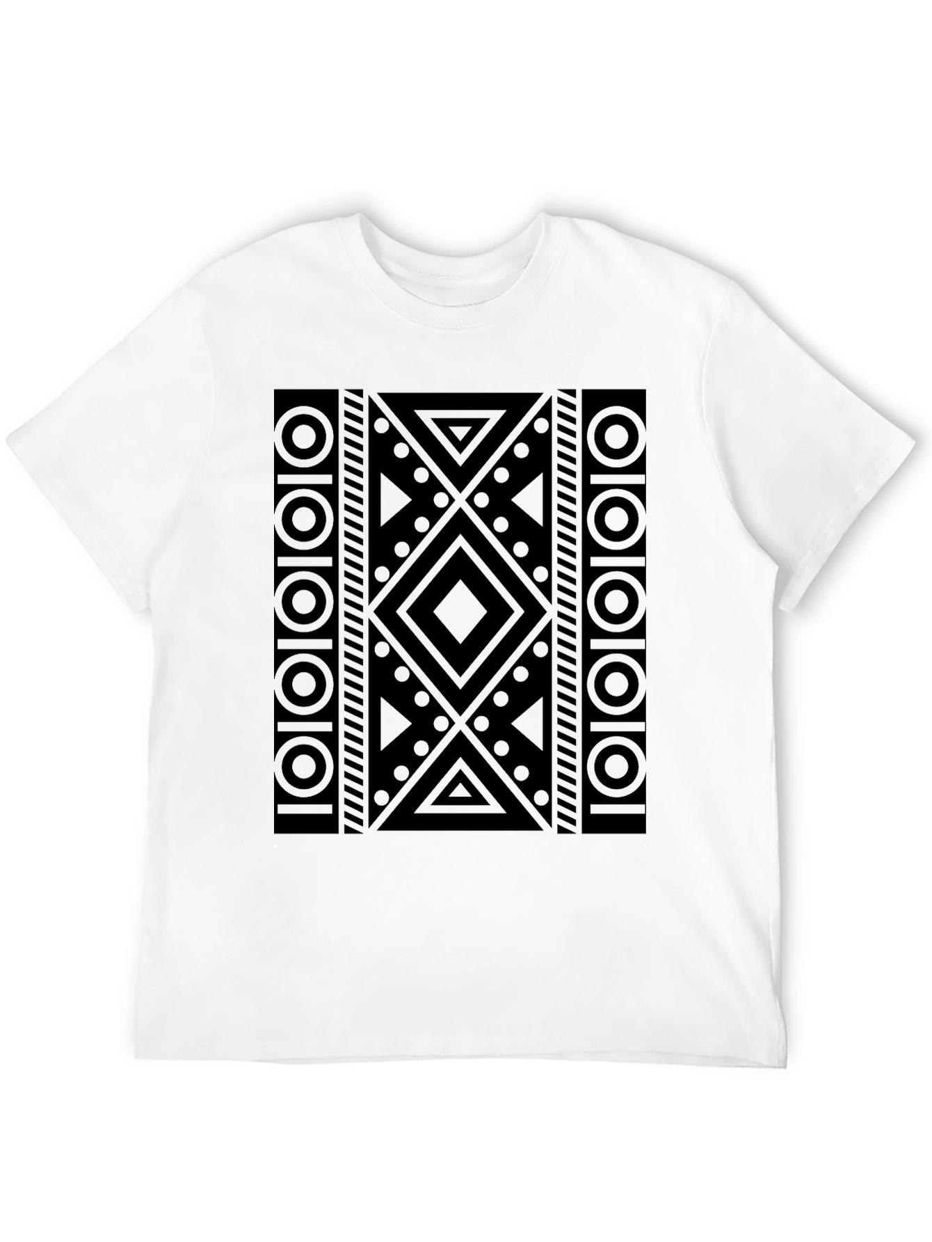 Abstract Geometric Pattern Black T-Shirt