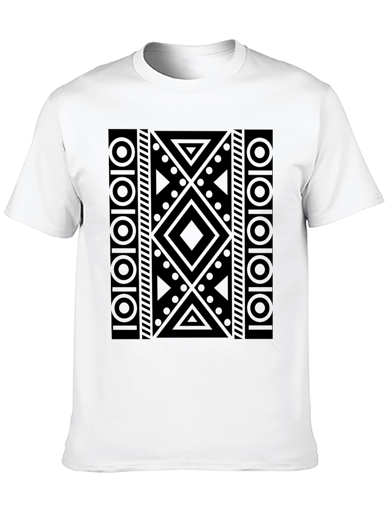 Abstract Geometric Pattern Black T-Shirt
