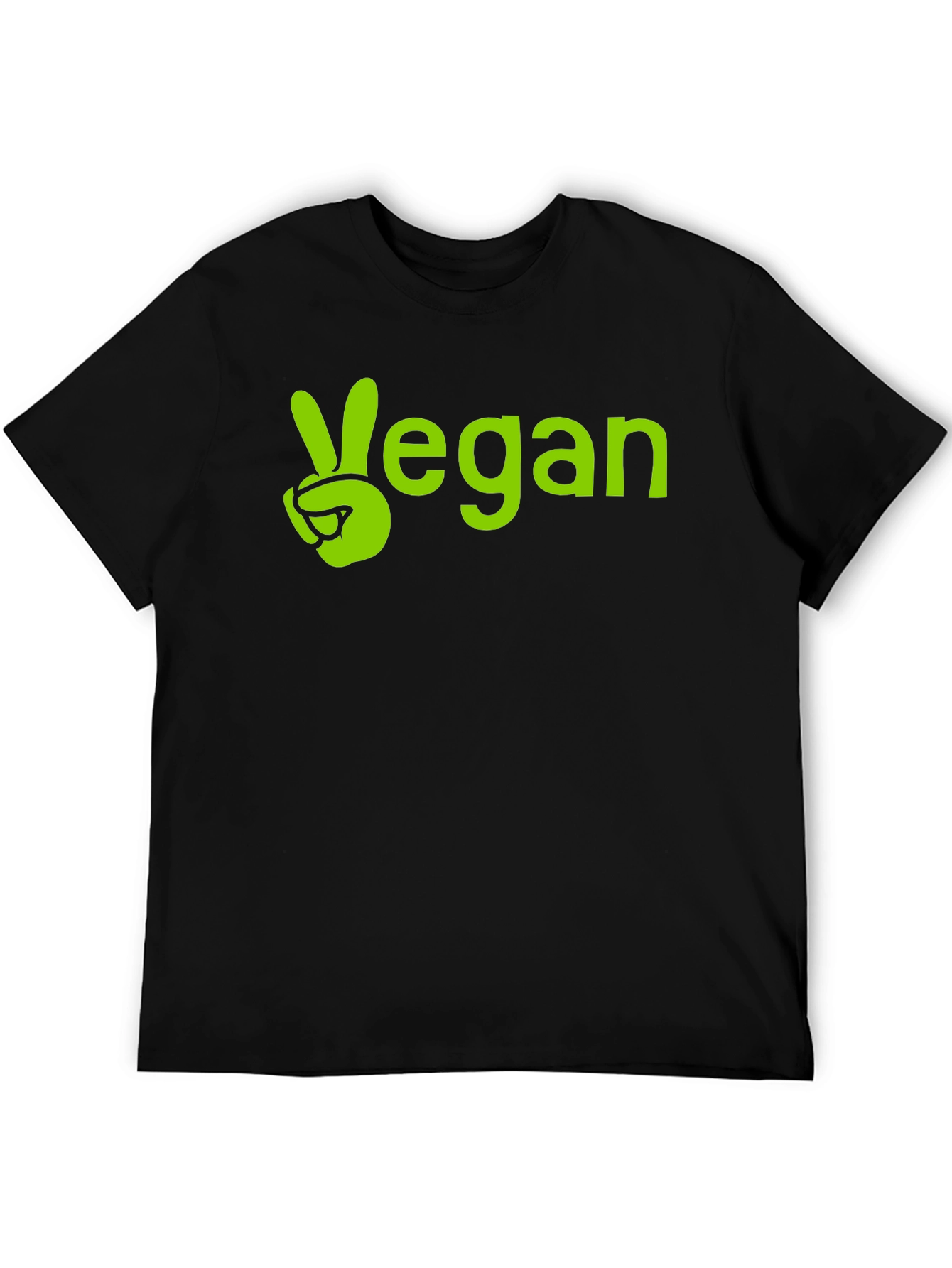 Vegan Peace Sign Graphic Tee - Unisex Black T-Shirt
