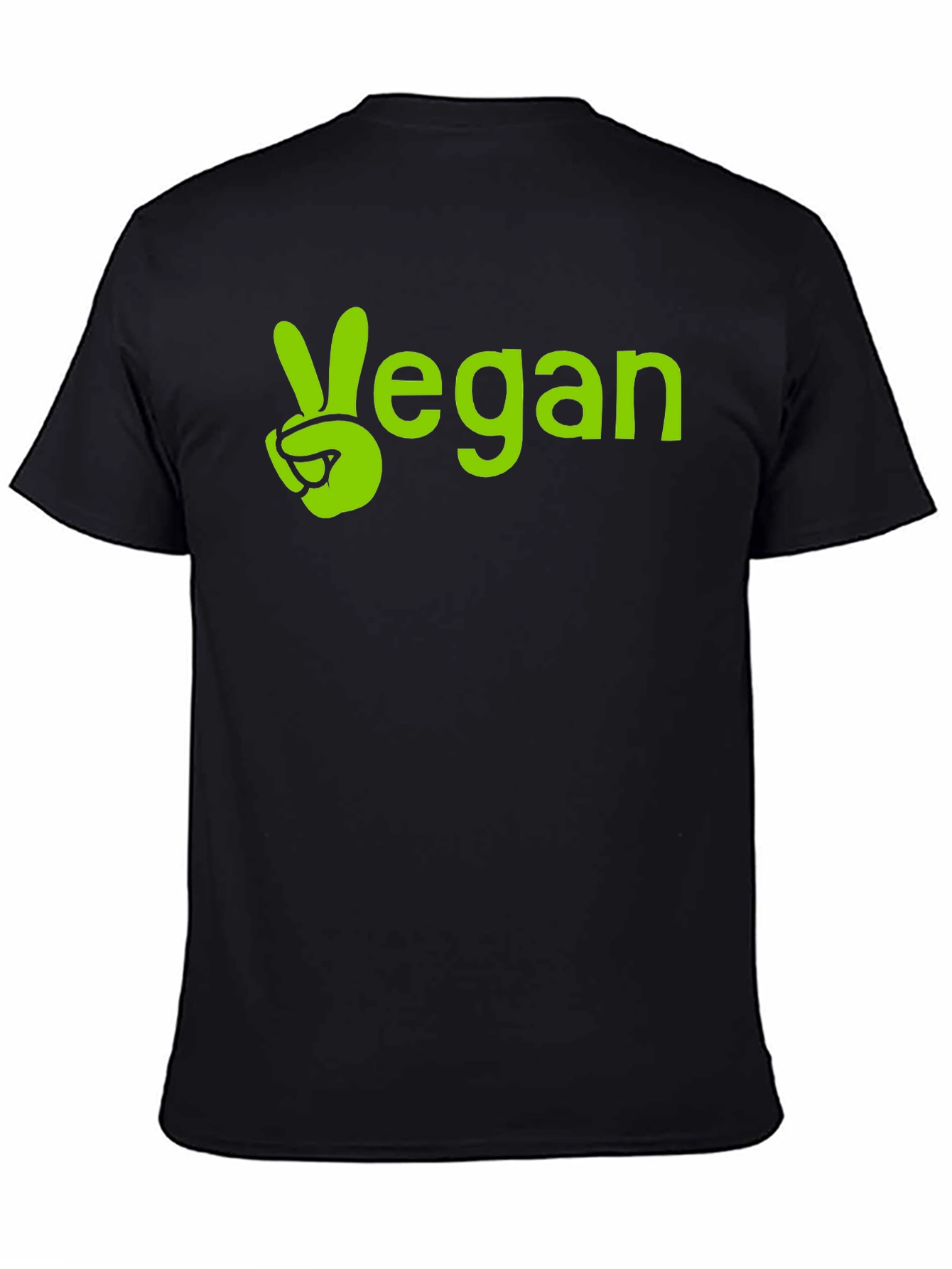Vegan Peace Sign Graphic Tee - Unisex Black T-Shirt