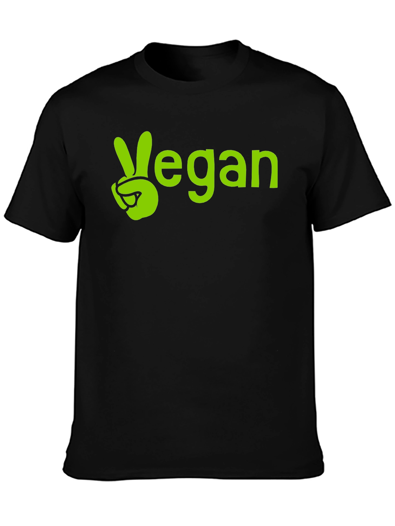 Vegan Peace Sign Graphic Tee - Unisex Black T-Shirt