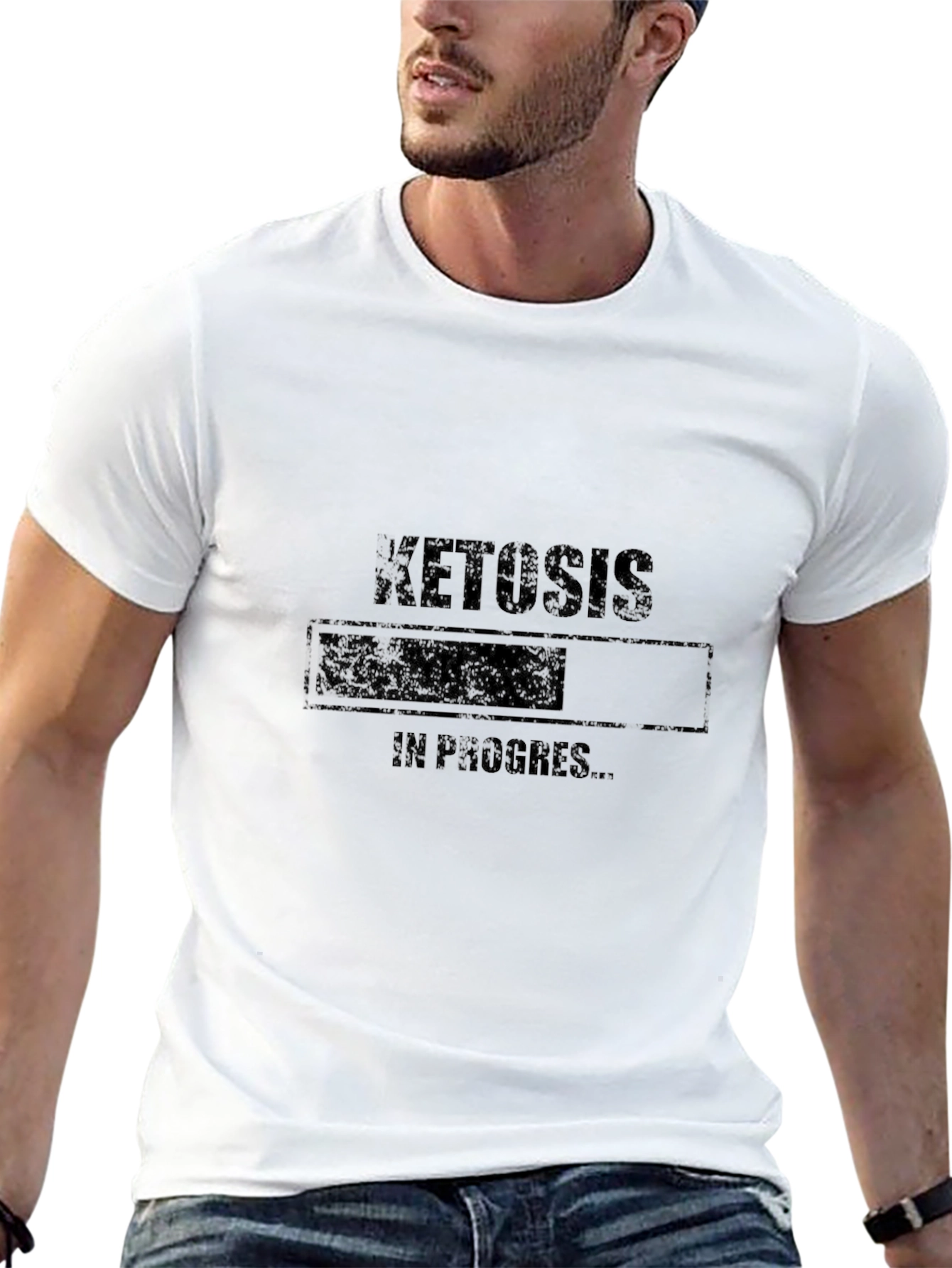 Ketosis In Progress T-Shirt - Black Crew Neck Tee
