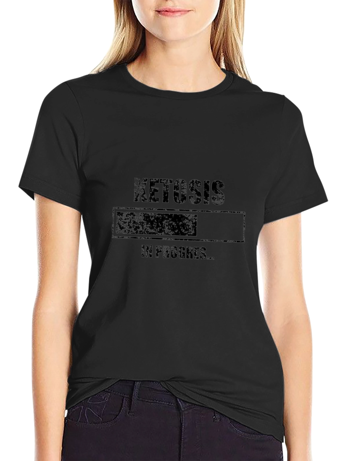 Ketosis In Progress T-Shirt - Black Crew Neck Tee