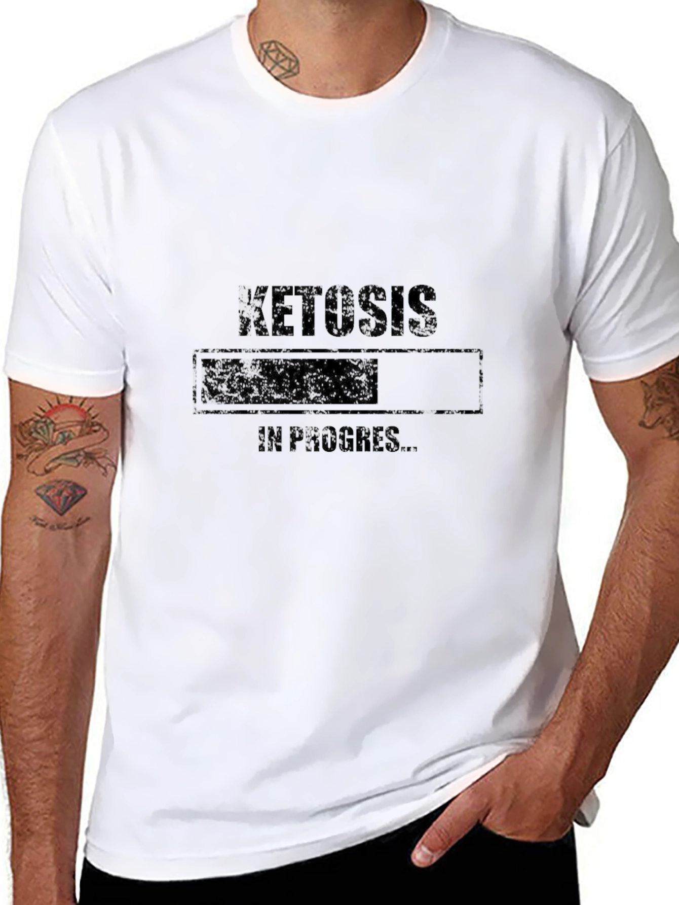 Ketosis In Progress T-Shirt - Black Crew Neck Tee