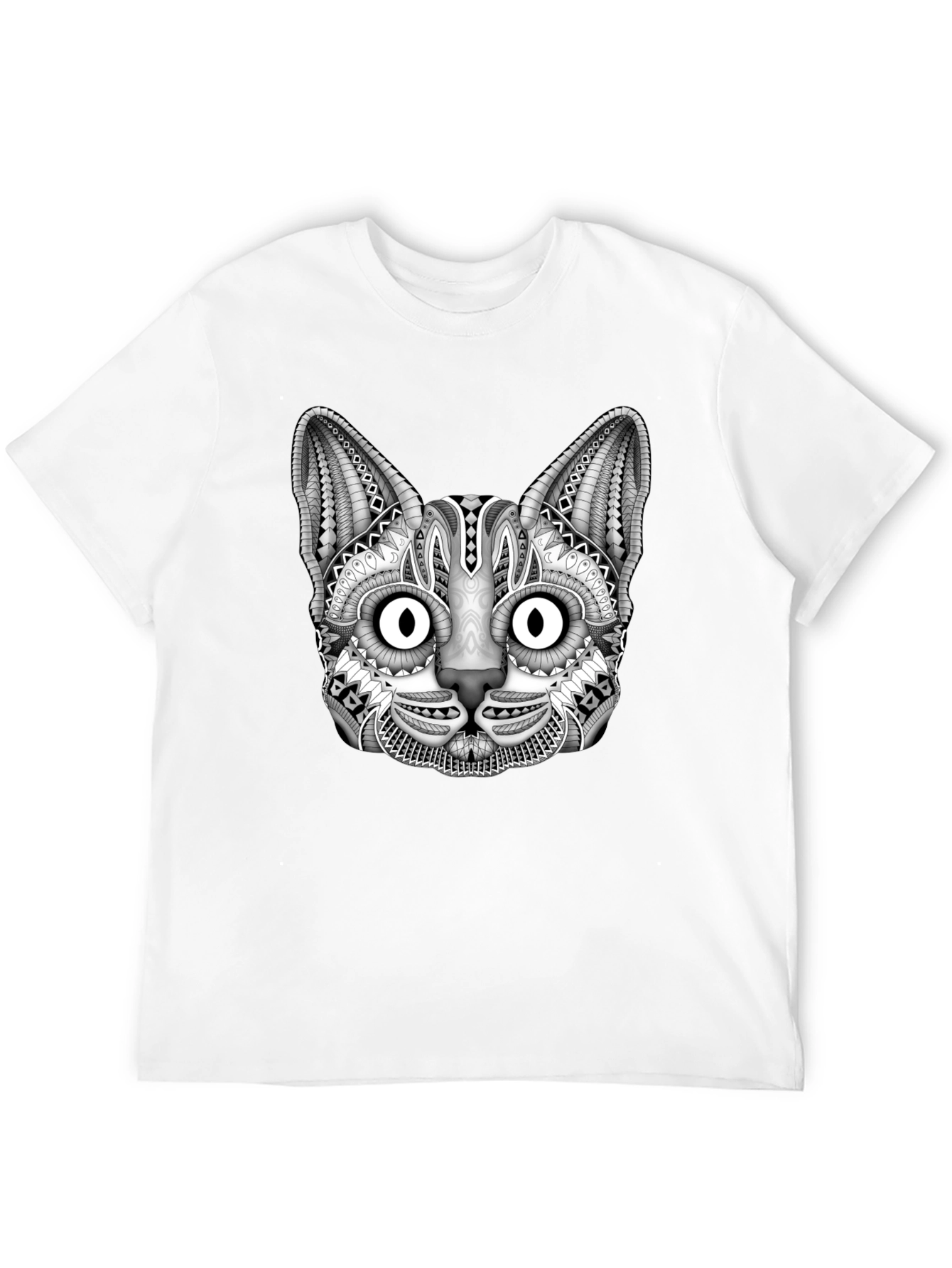 Black Cat Graphic Print Mens T-Shirt